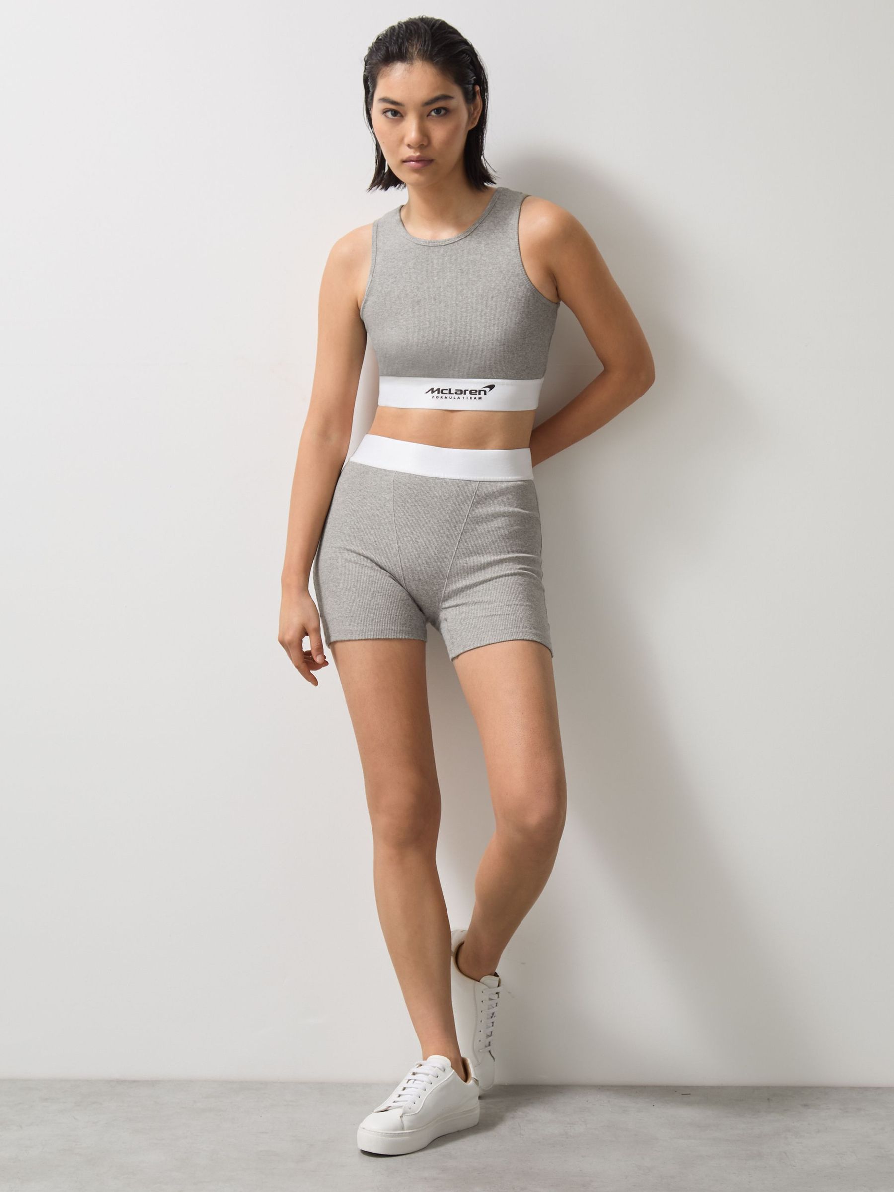 McLaren F1 Team Ribbed Boxer Shorts in Grey Melange (AP0250) | £58