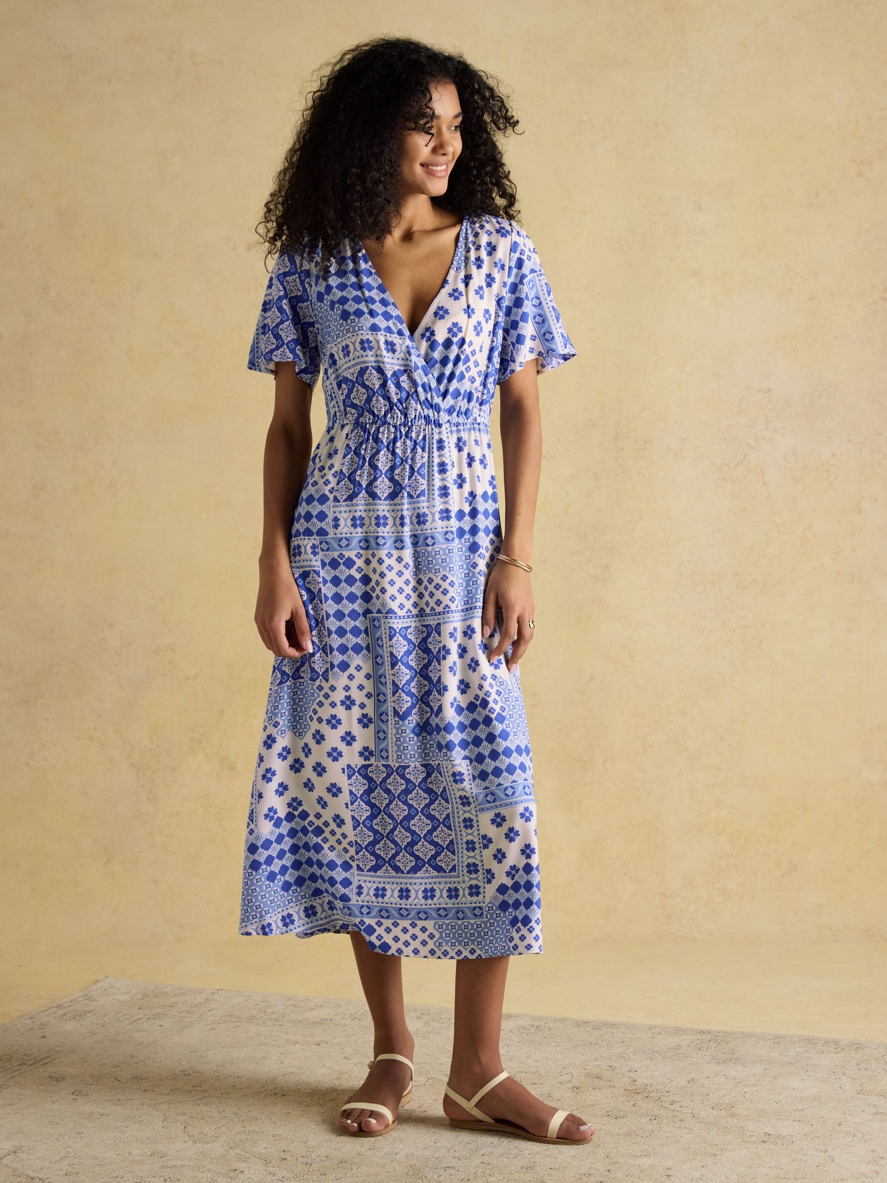 Adele Blue Wrap Dress (AP2358) | £55