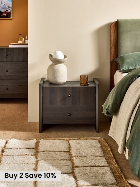 Macauley Bedside Table in Dark Brown (AP4503) | £199