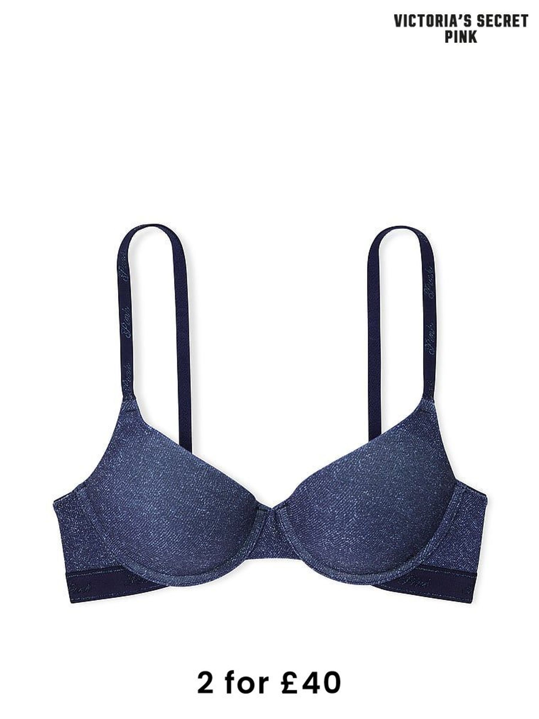 Dark Blue Denim Print T Shirt Bra (AP6199) | £29