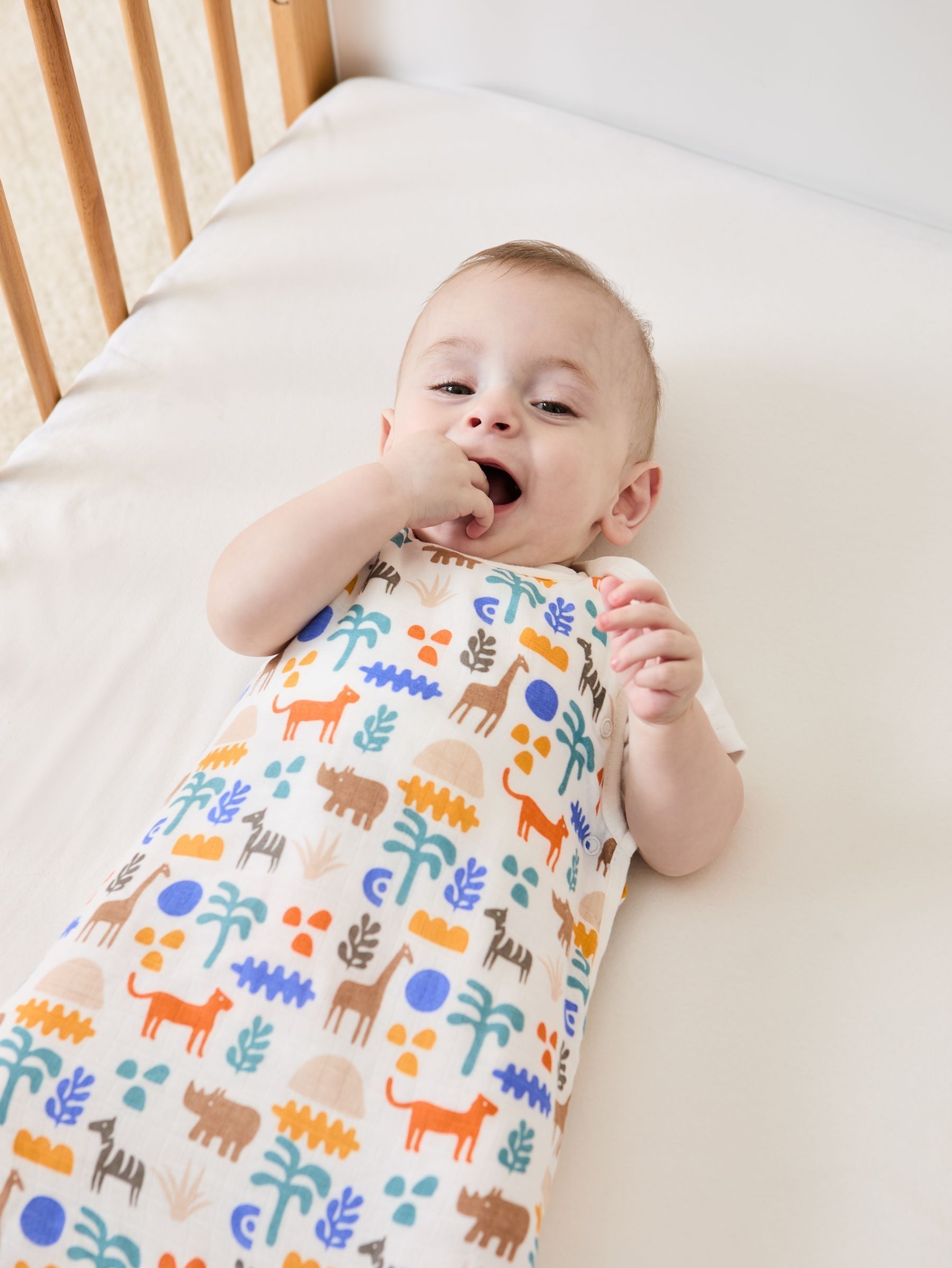 Safari Print 1 Tog Baby Muslin Sleeping Bag (AP6240) | £28