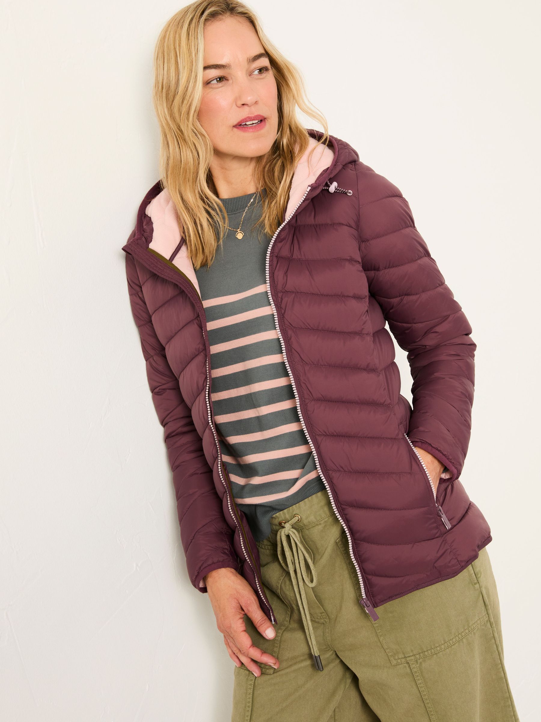 Ruby Dusky Purple Lightweight Puffer Coat (AP6794) | £75