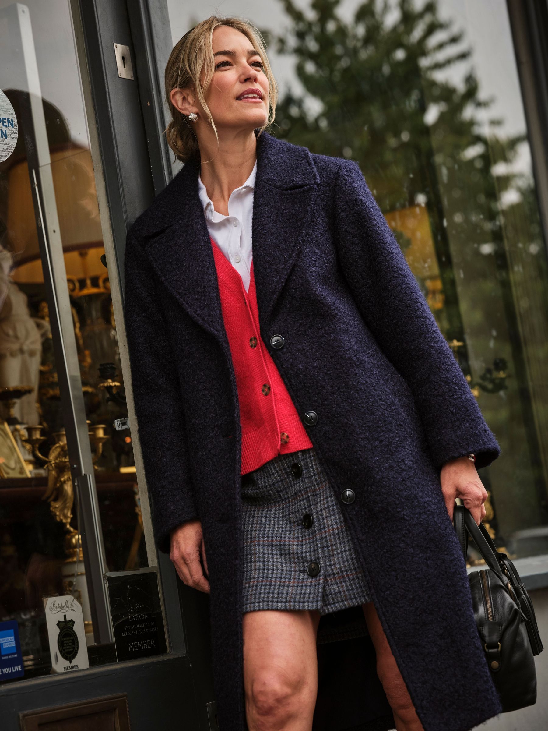 Fern Navy Boucle Coat (AP6799) | £120
