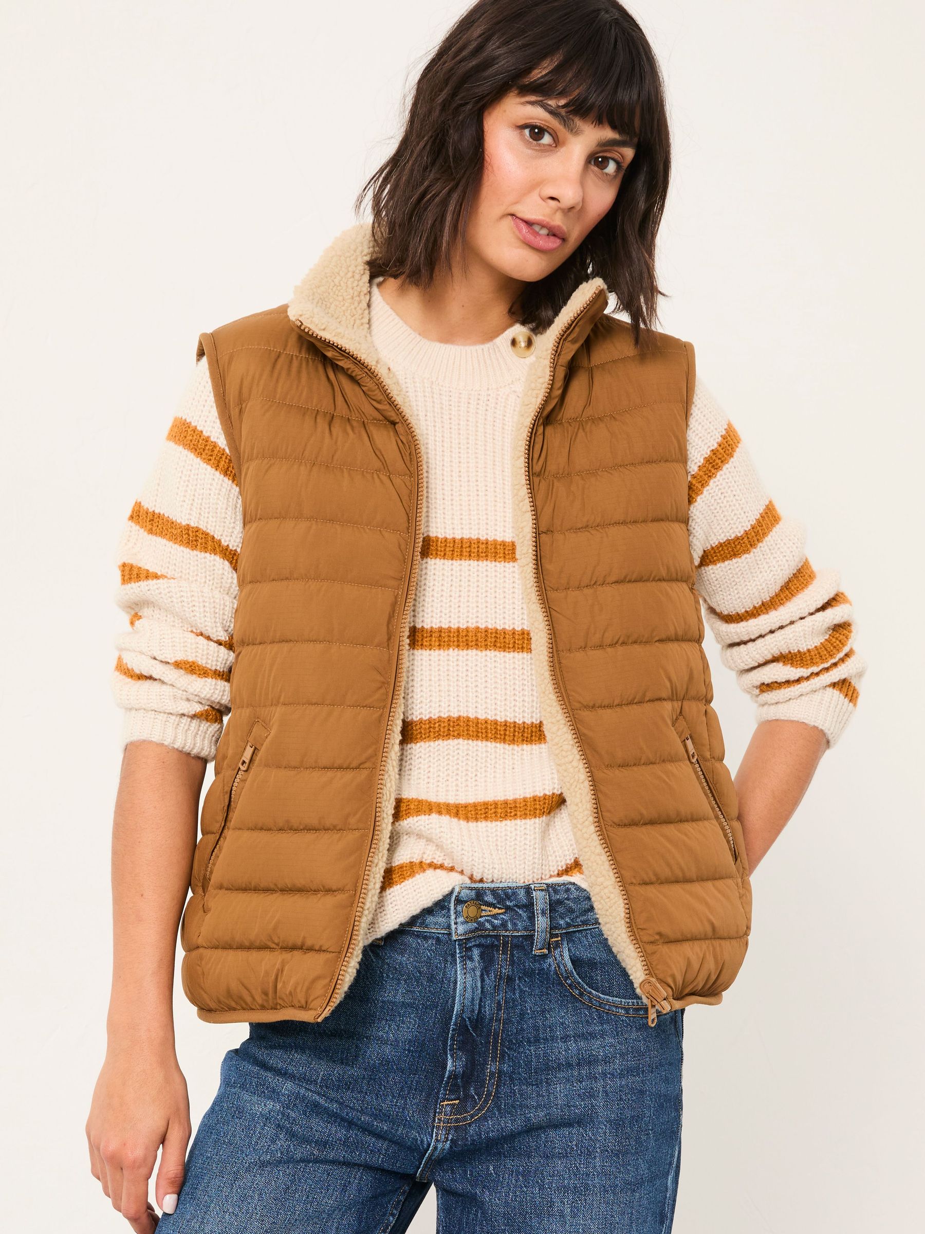 Luna Tan Brown Reversible Gilet (AP6812) | £79