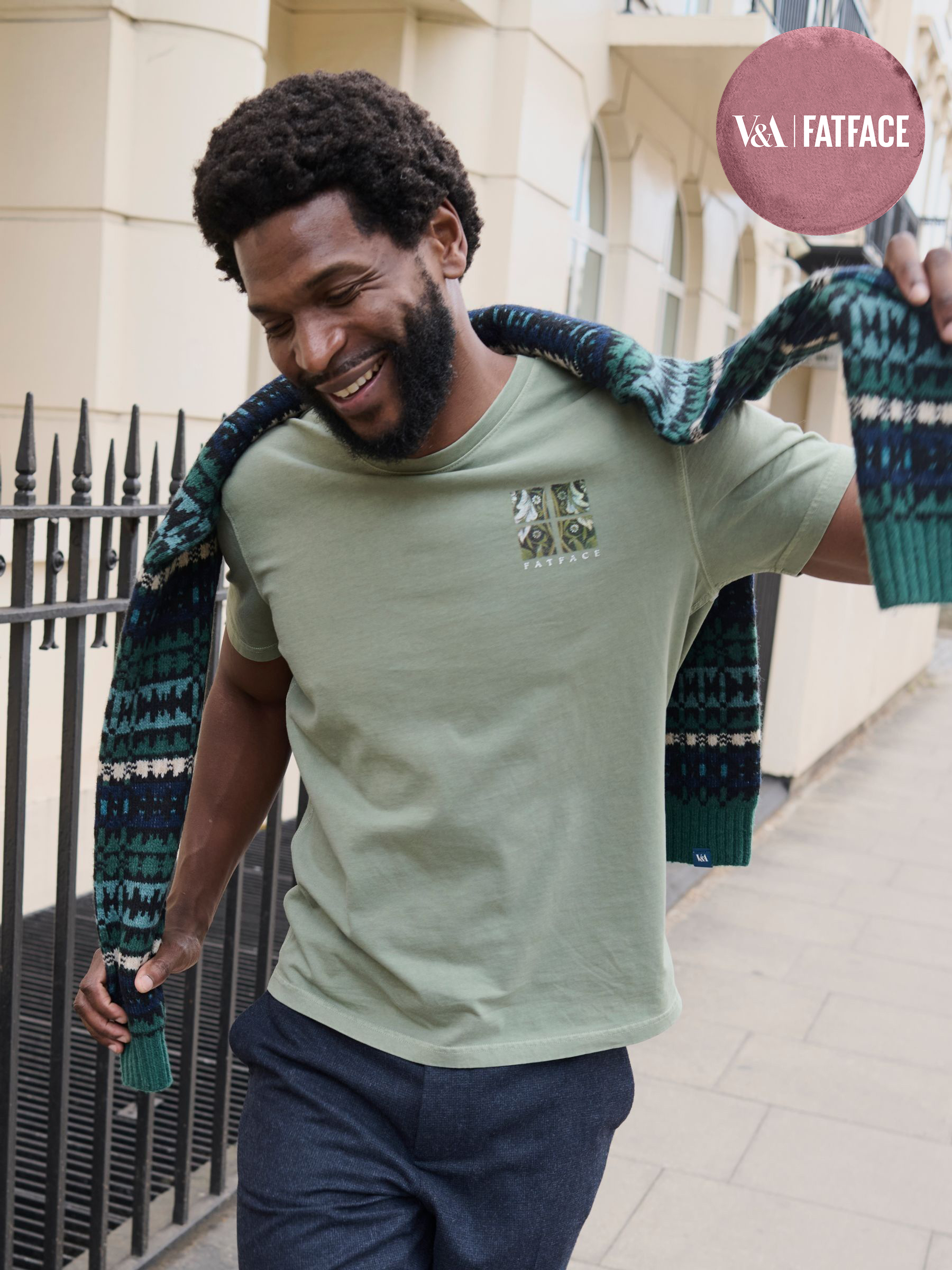 Sage Green Tile Panel Graphic T-Shirt (AP6987) | £29.50