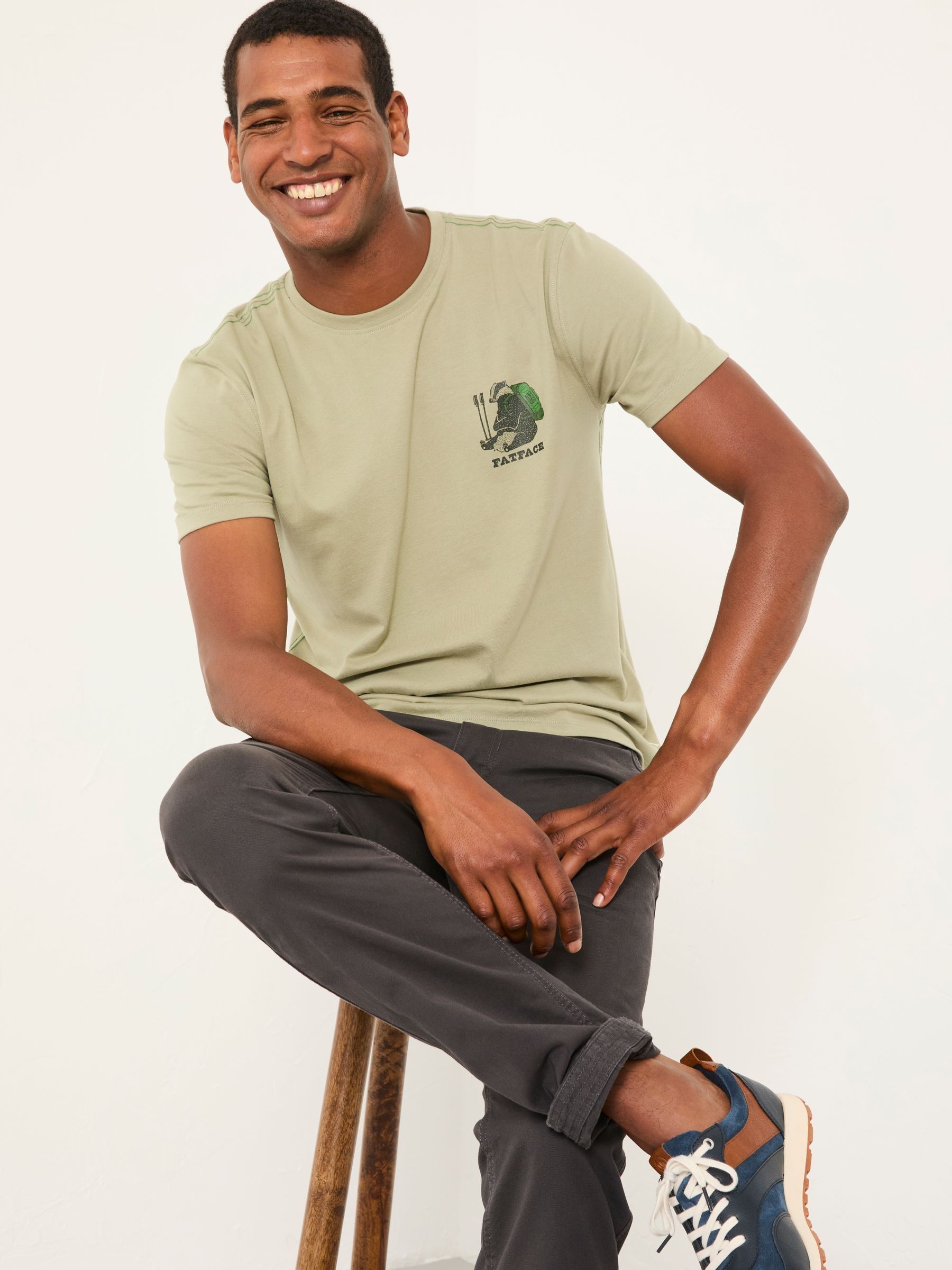 Light Green Badger Hiker Graphic Tshirt (AP6993) | £28