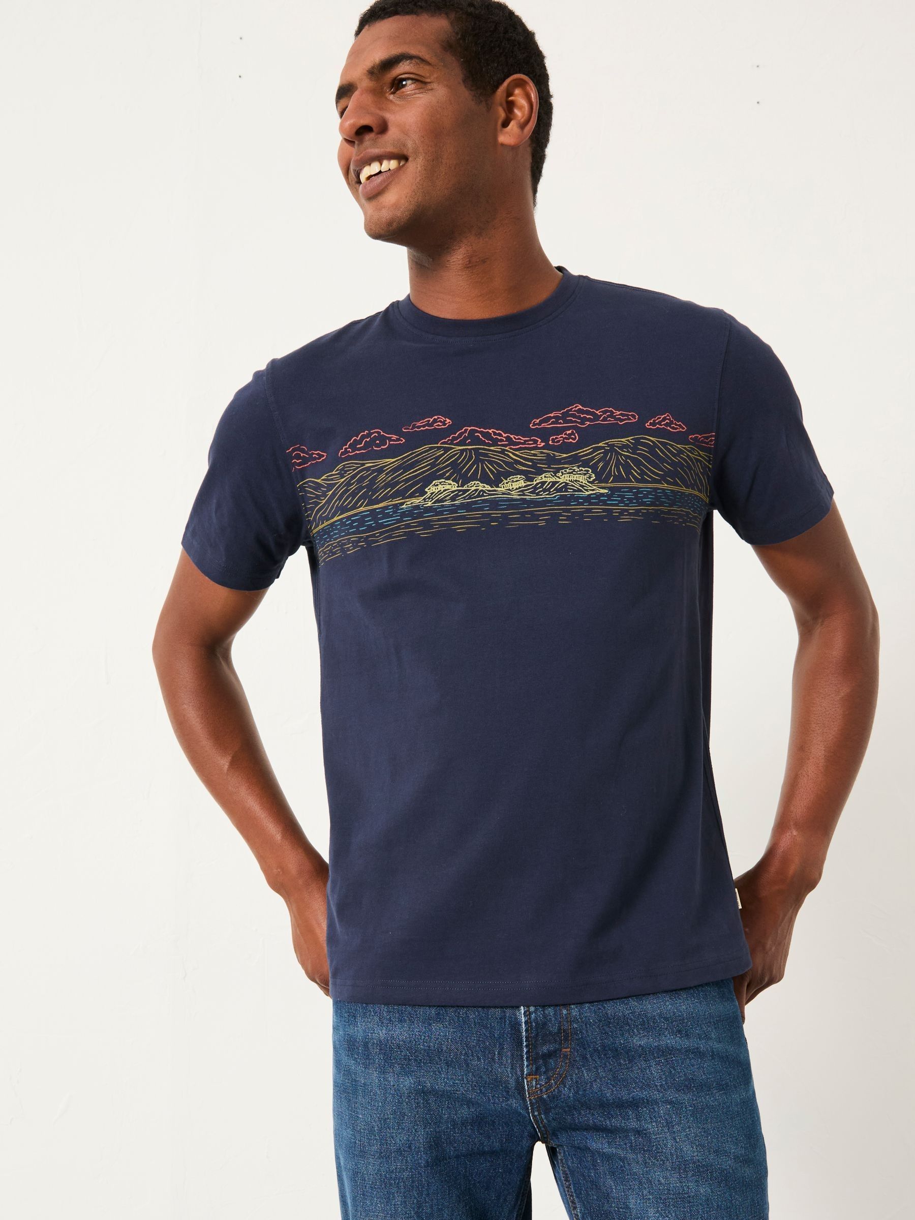 Navy Alfresco Graphic T-Shirt (AP6994) | £28