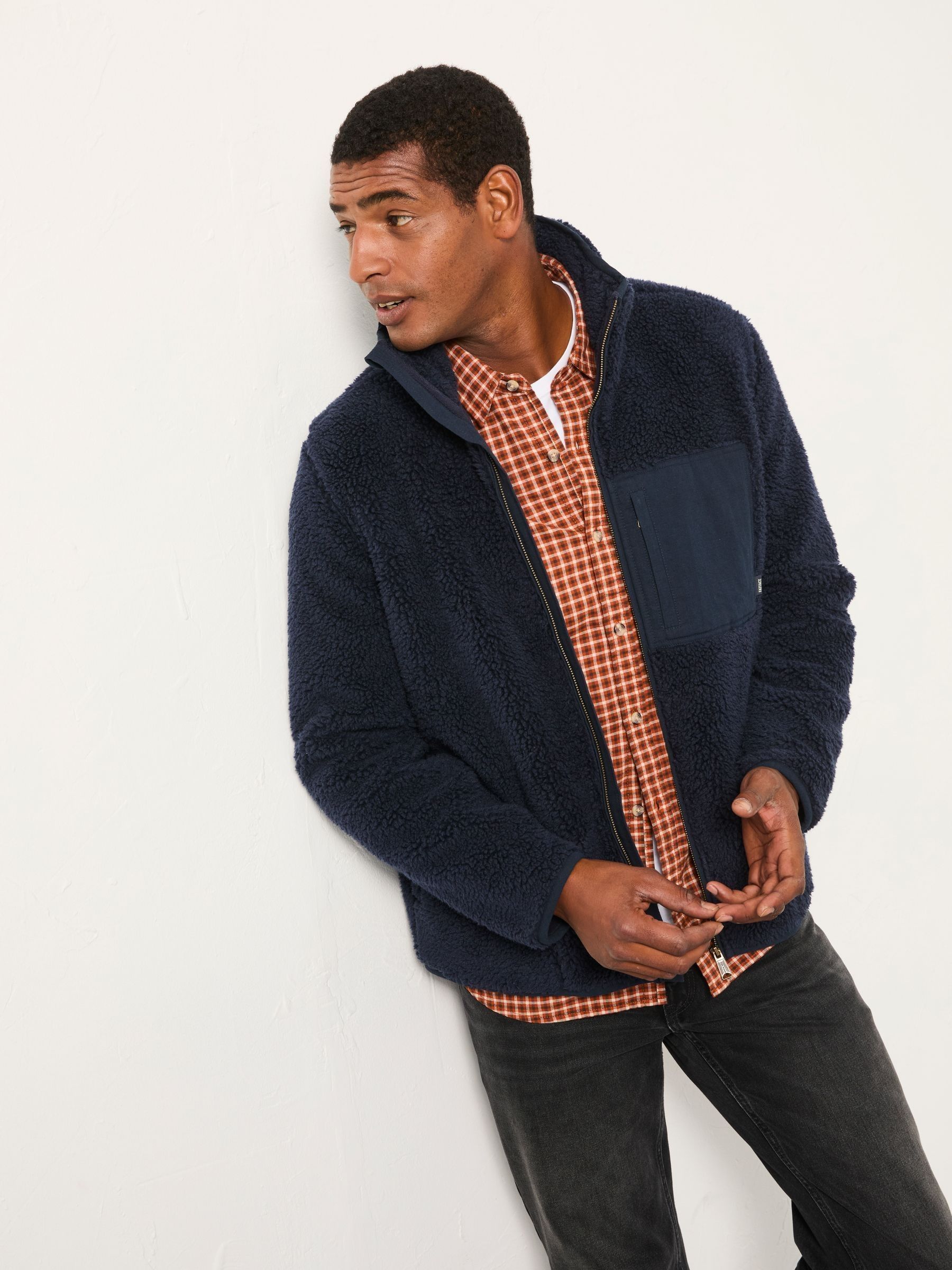 Navy Plain Fleece Zip Through (AP7005) | £65