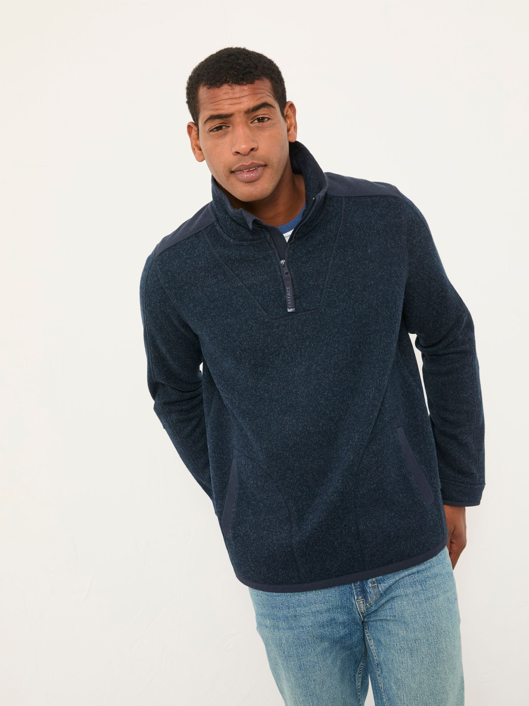 Haxby Navy Half Zip Sweat (AP7013) | £59