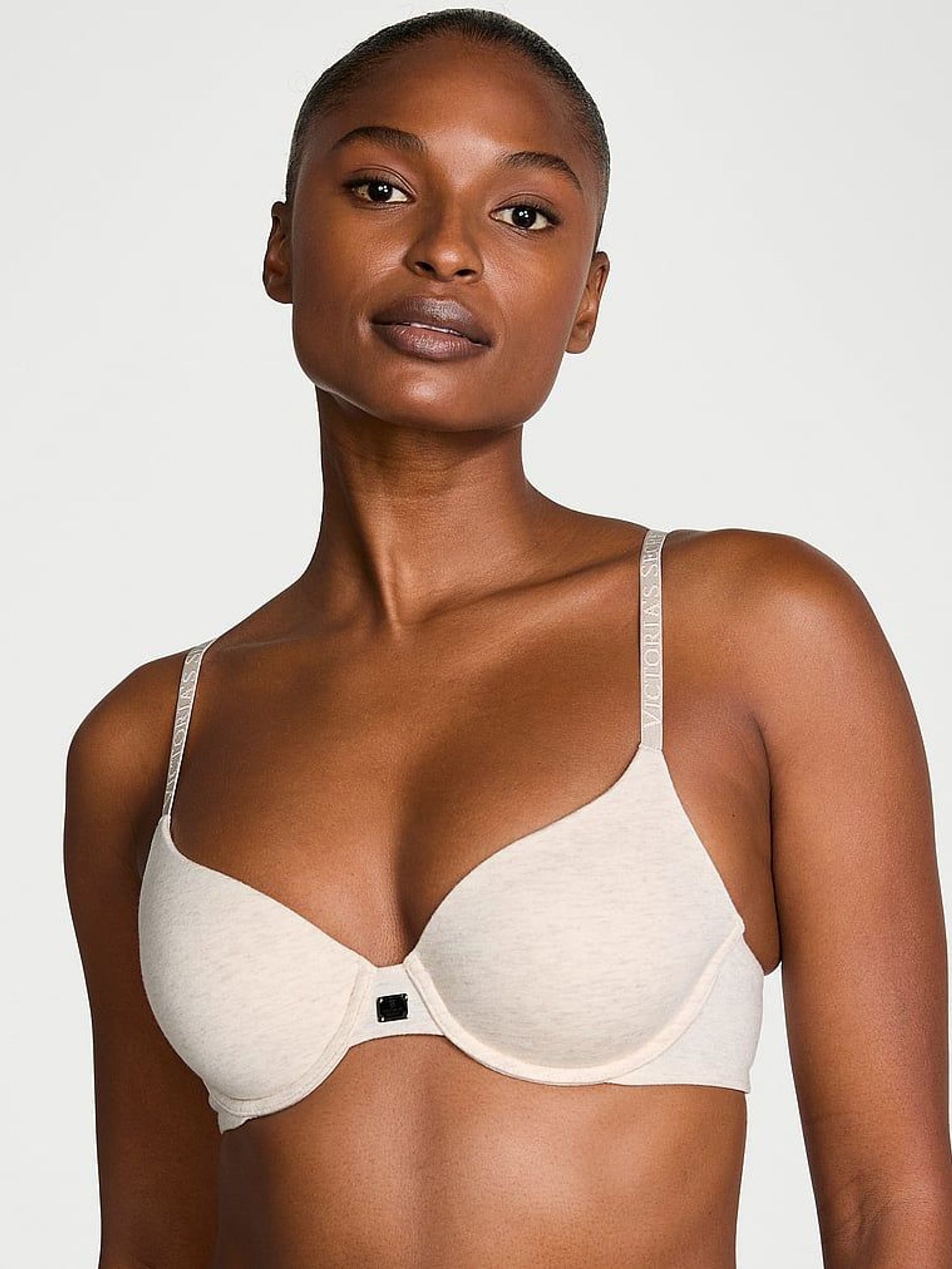Nude Heather Lightly Lined Demi Cotton Logo Bra (AR0520) | £35
