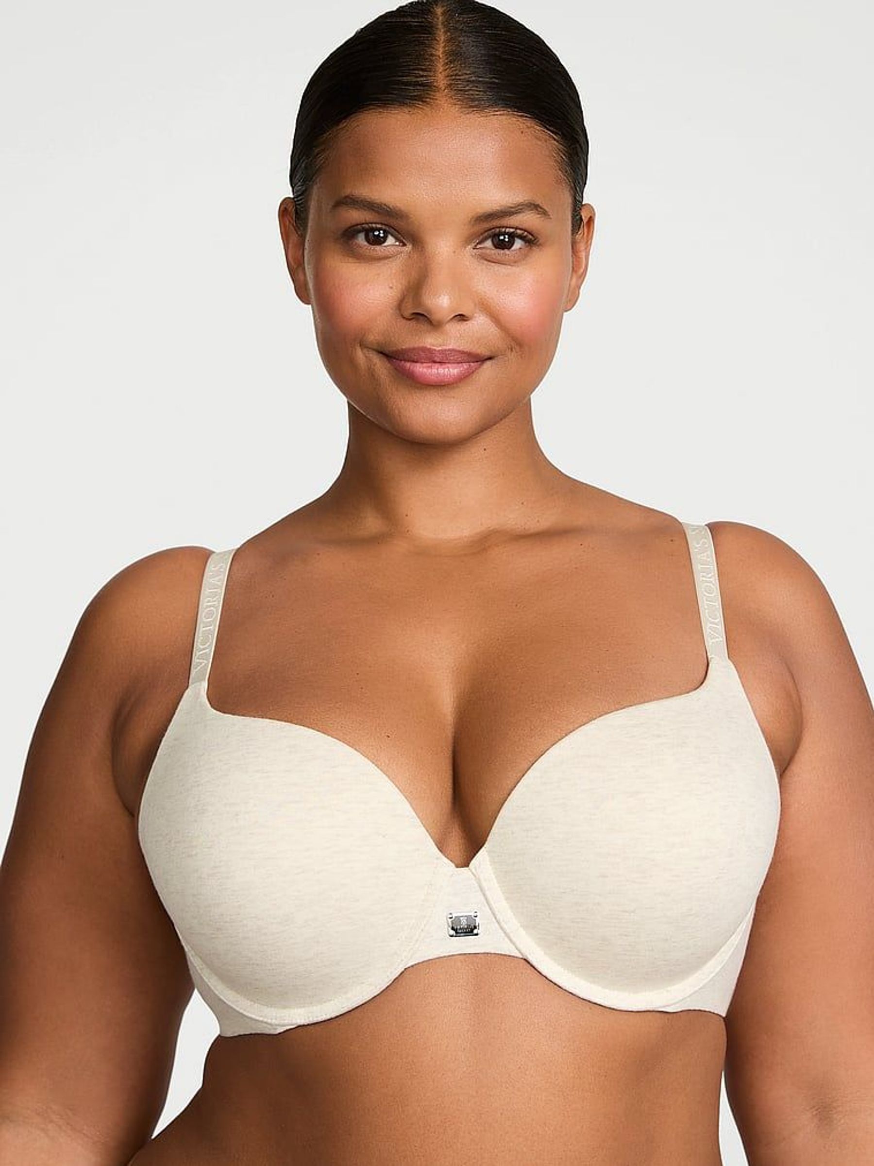 Nude Heather Full Cup Push Up Cotton Logo Bra (AR0526) | £35