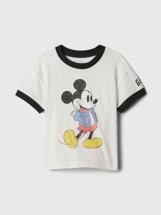 White Mickey Mouse Disney Short Sleeve Graphic T-Shirt (6mths-5yrs) (AR0750) | £16