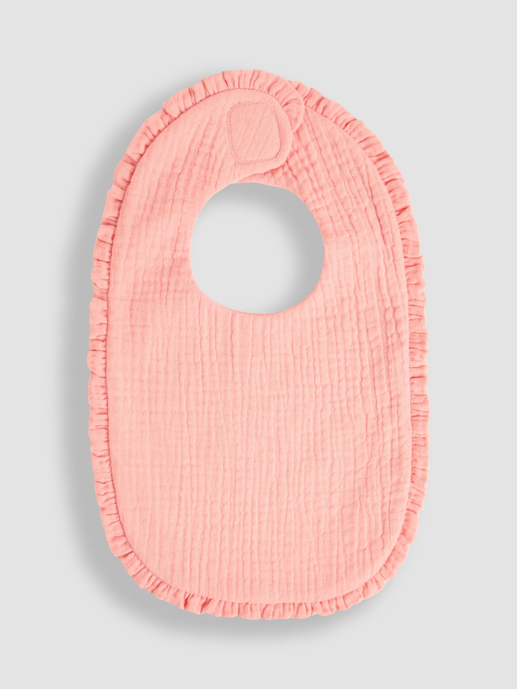 Pink Baby Muslin Frill Bib (AR2022) | £6