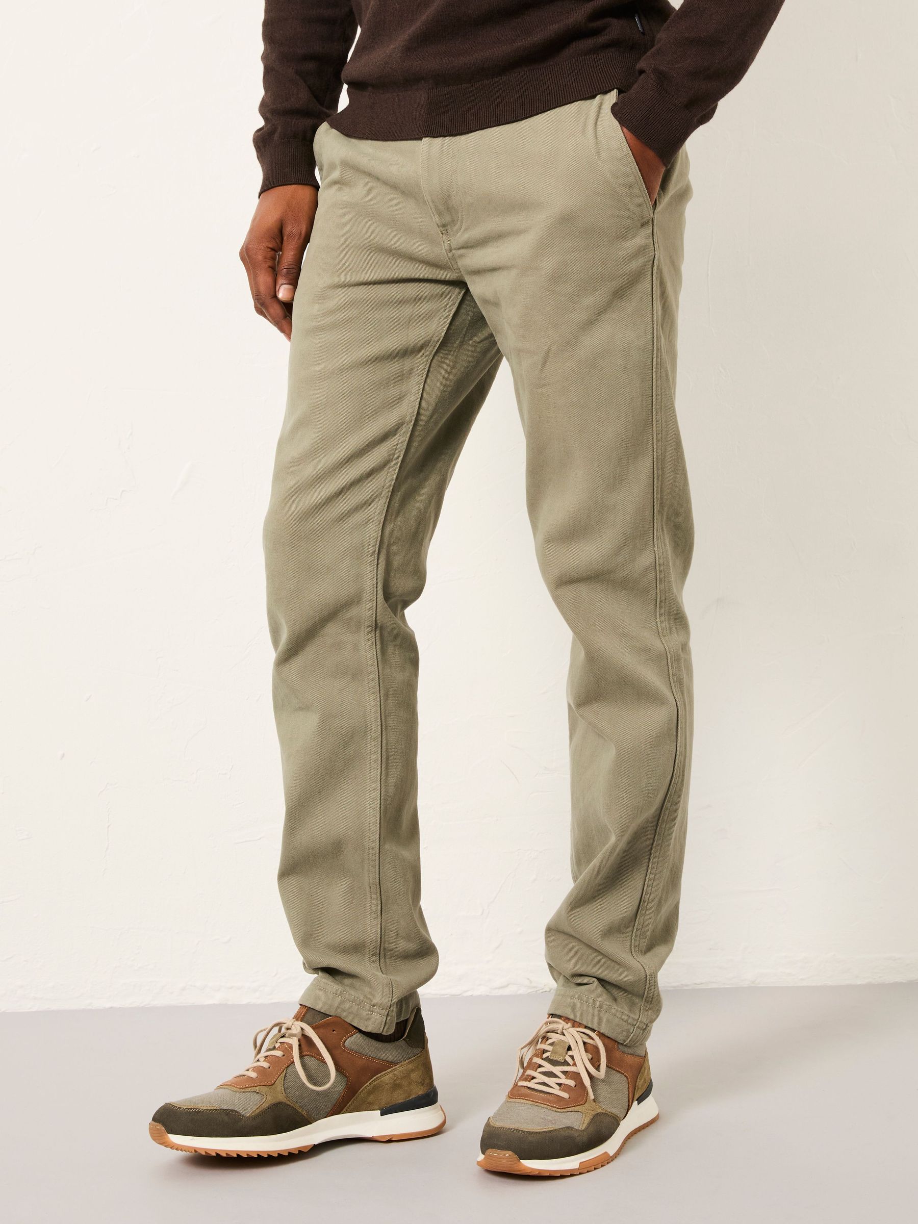 Green Straight Fit Twill Coastal Chino Trousers (AR2347) | £55