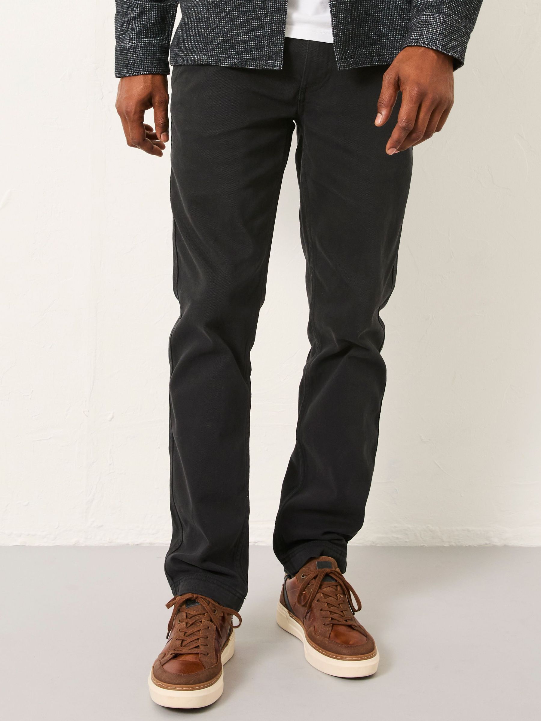 Washed Black Straight Fit Twill Coastal Chino Trousers (AR2350) | £55