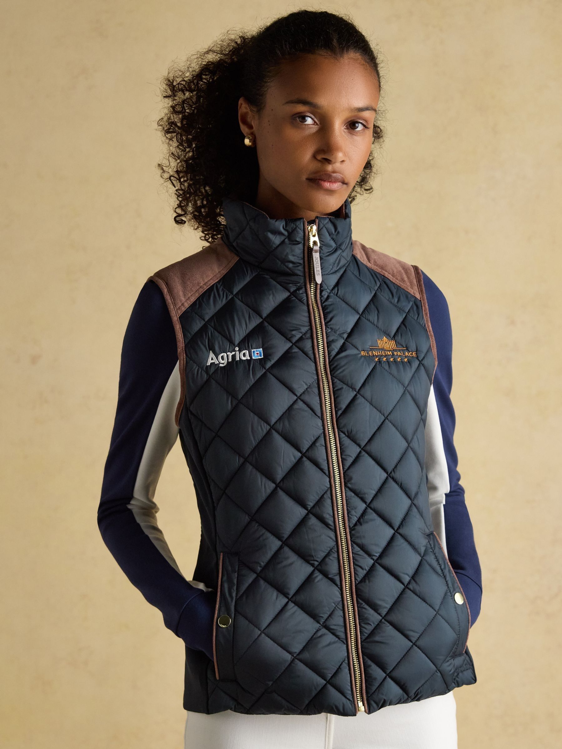 Official Blenheim Navy European Championship Showerproof Diamond Quilted Gilet (AR3917) | £99
