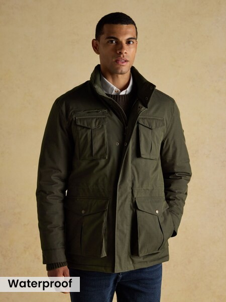 Beckett Green Waterproof Field Coat With Packable Hood