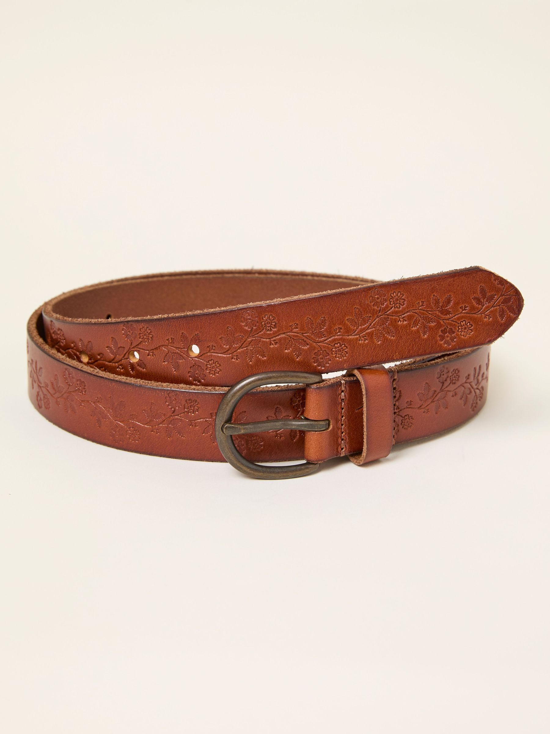 Tan Brown Embossed Leather Belt (AR6233) | £29.50