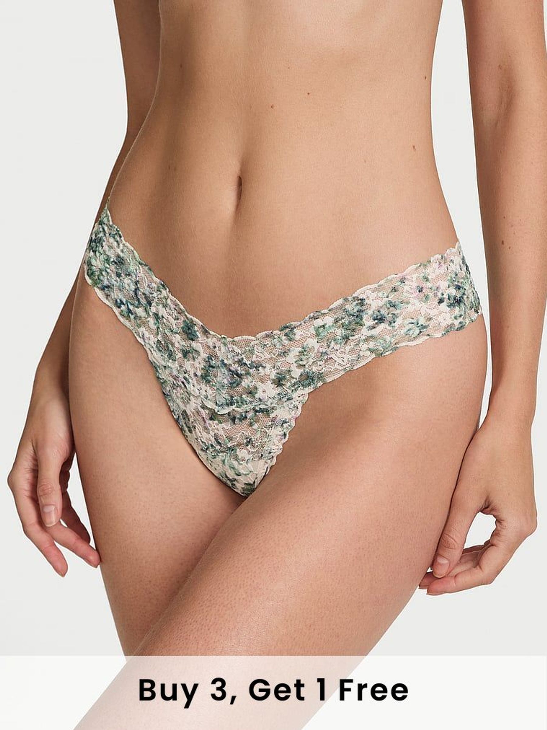 White Floral Thong Knickers (AR7187) | £9
