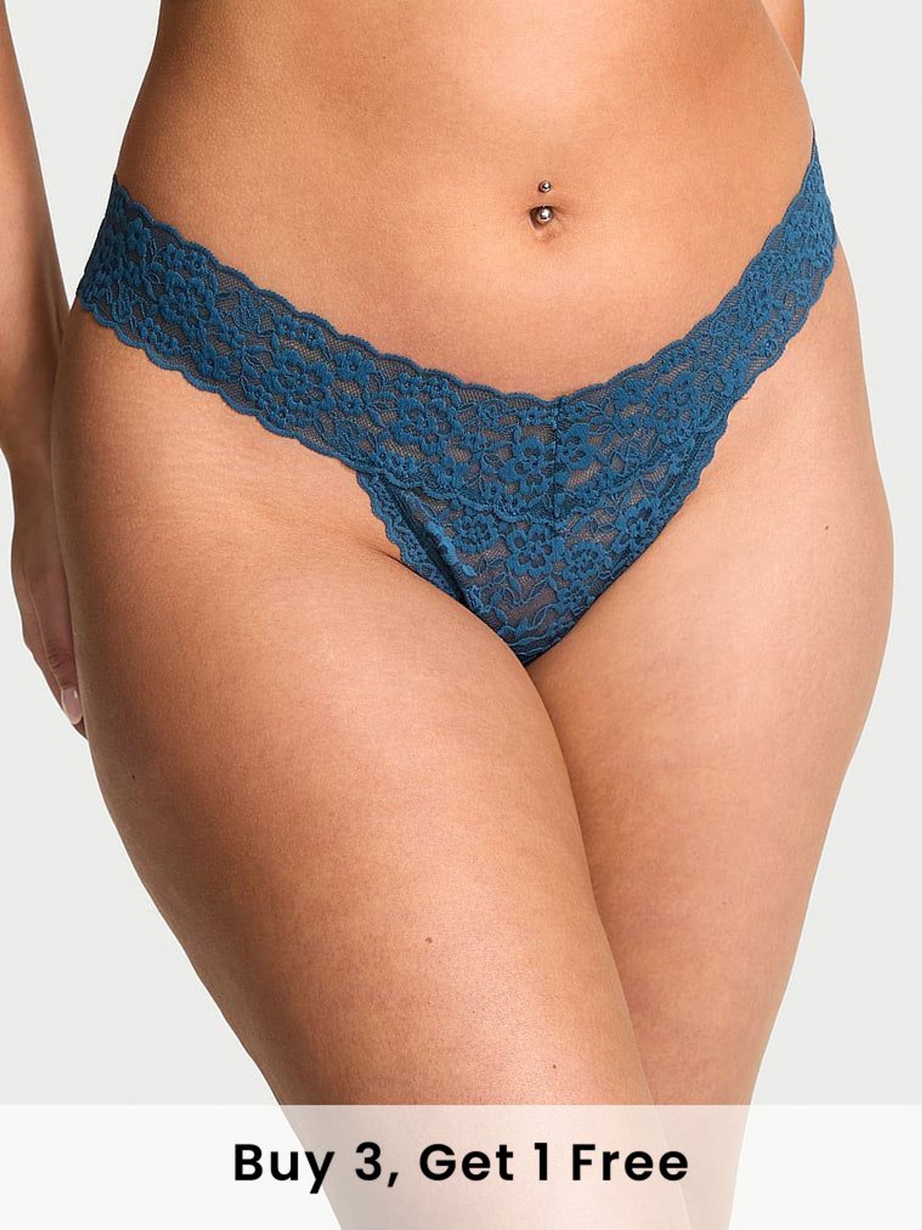 Midnight Sea Blue Thong Knickers (AR7221) | £9