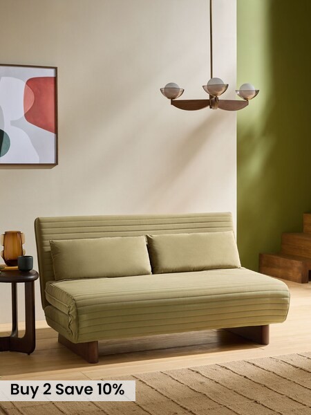 Large Bingham 2 Seater Sofa Bed in Fern Green Velvet (AR7678) | £625