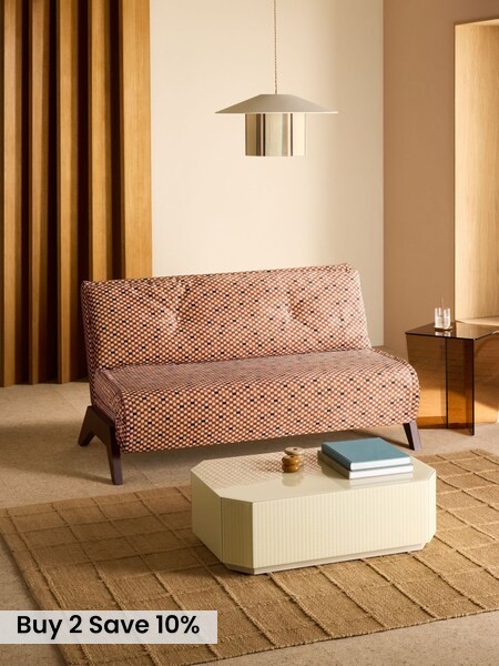 Large Kimpton 2 Seater Sofa Bed in Rust Red Checked Velvet (AR7681) | £599