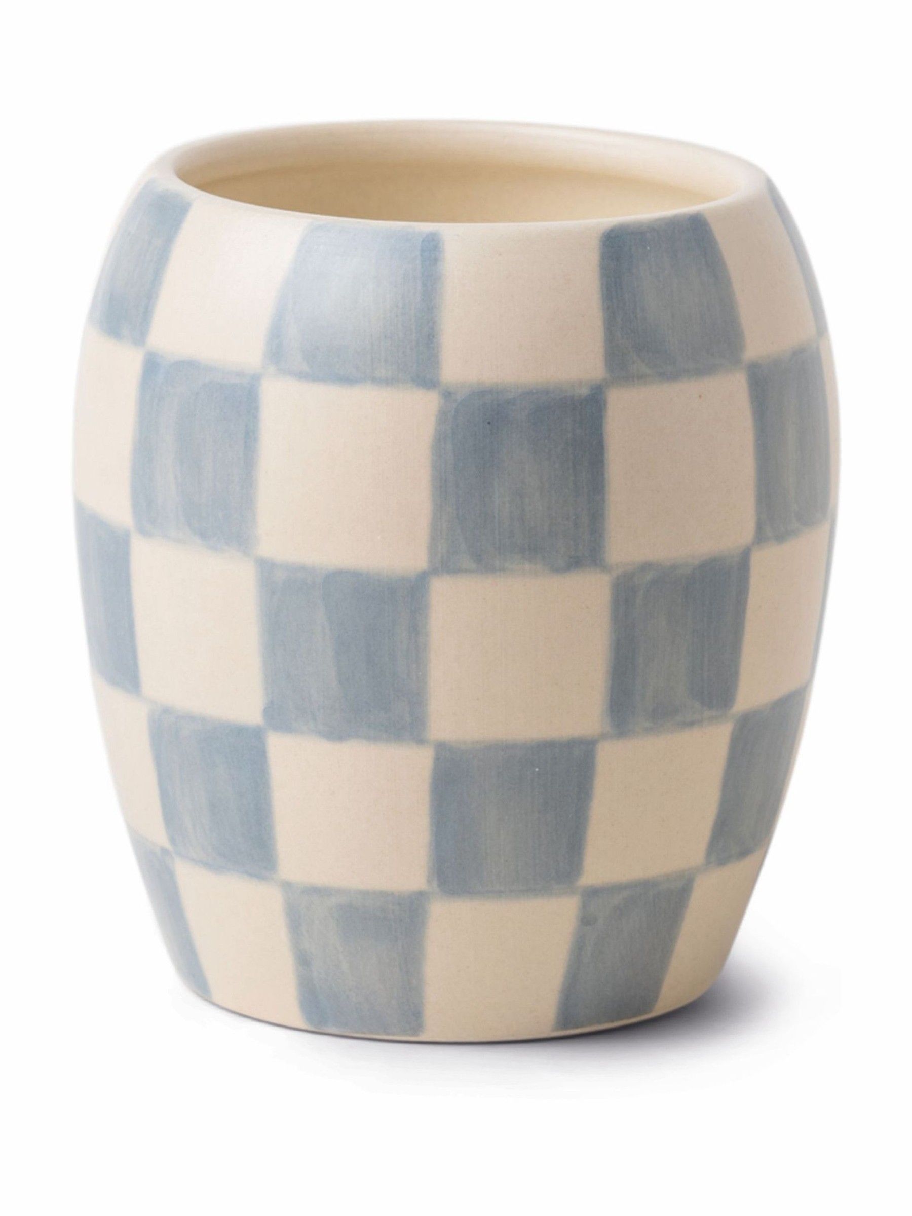 Paddywax Checkmate Cotton & Teak Checkered Porcelain Candle 311g (AR8912) | £30