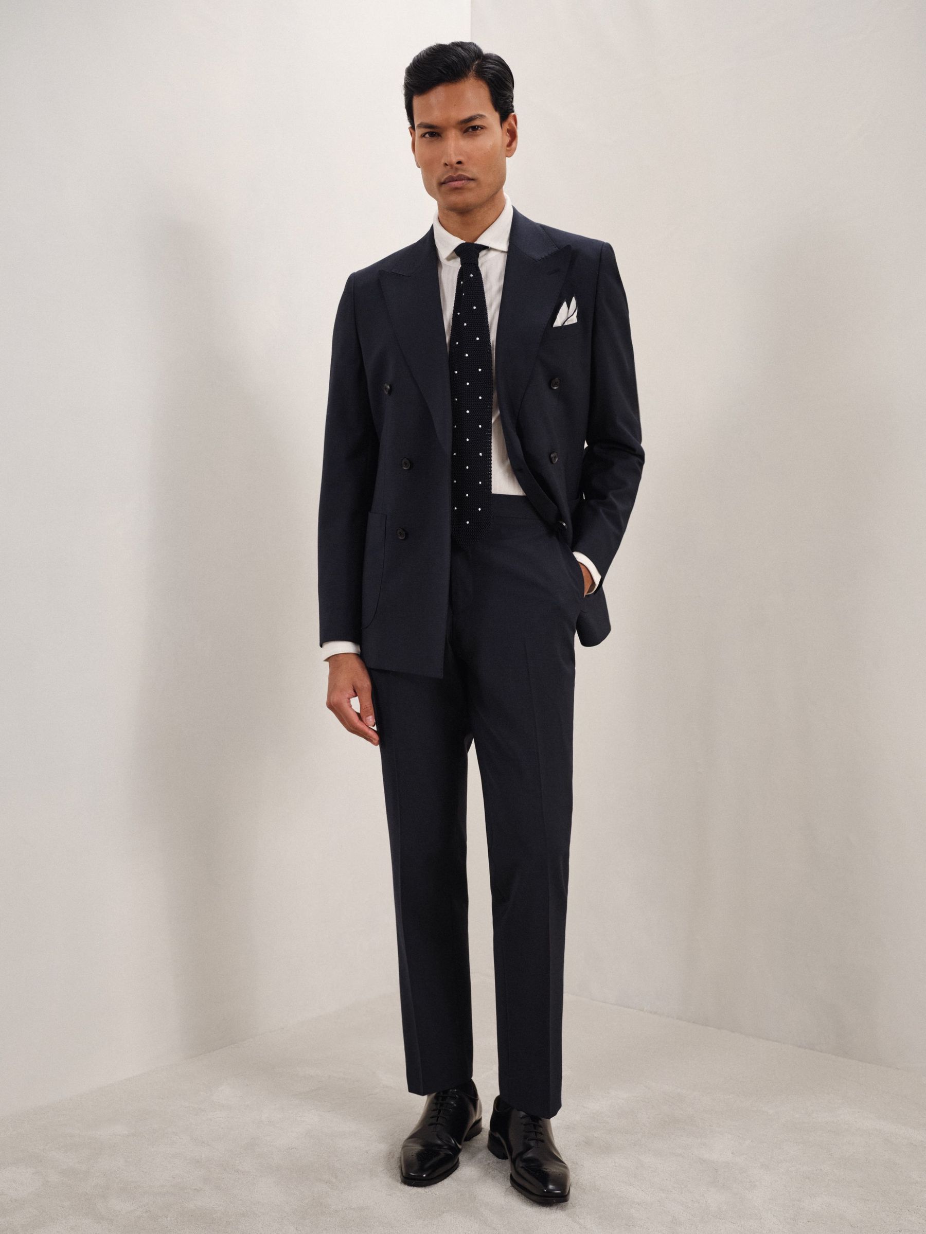 Regular-Fit Wool-Blend Suit Trousers in Blue (AR9617) | £158
