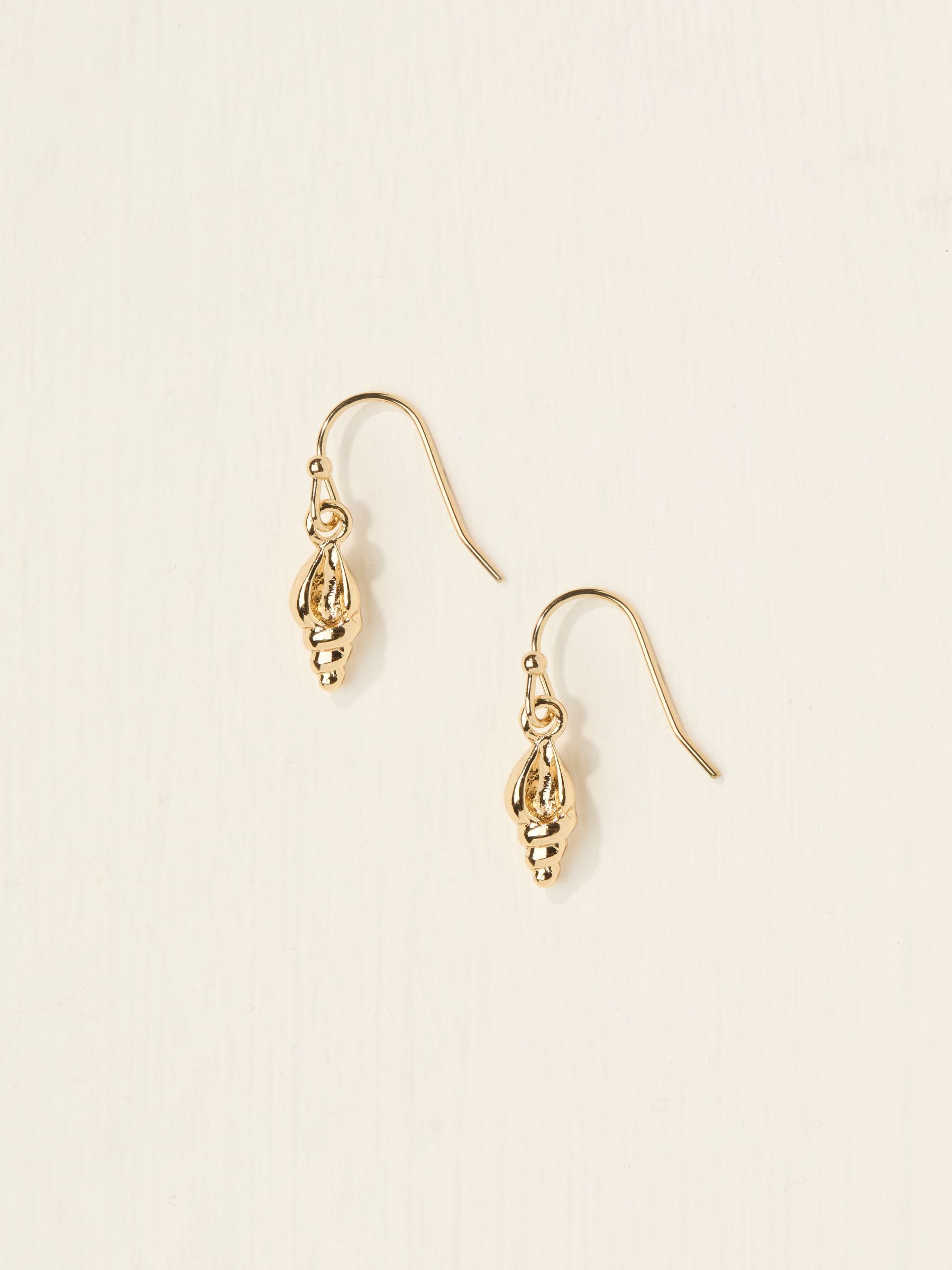 Gold Tone Shell Drop Earrings (AT0439) | £10.50