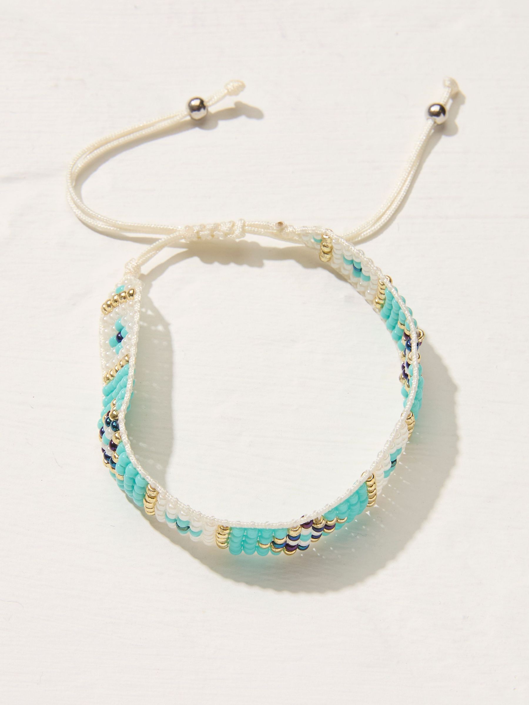 Turquoise Blue Woven Bracelet (AT0626) | £10.50