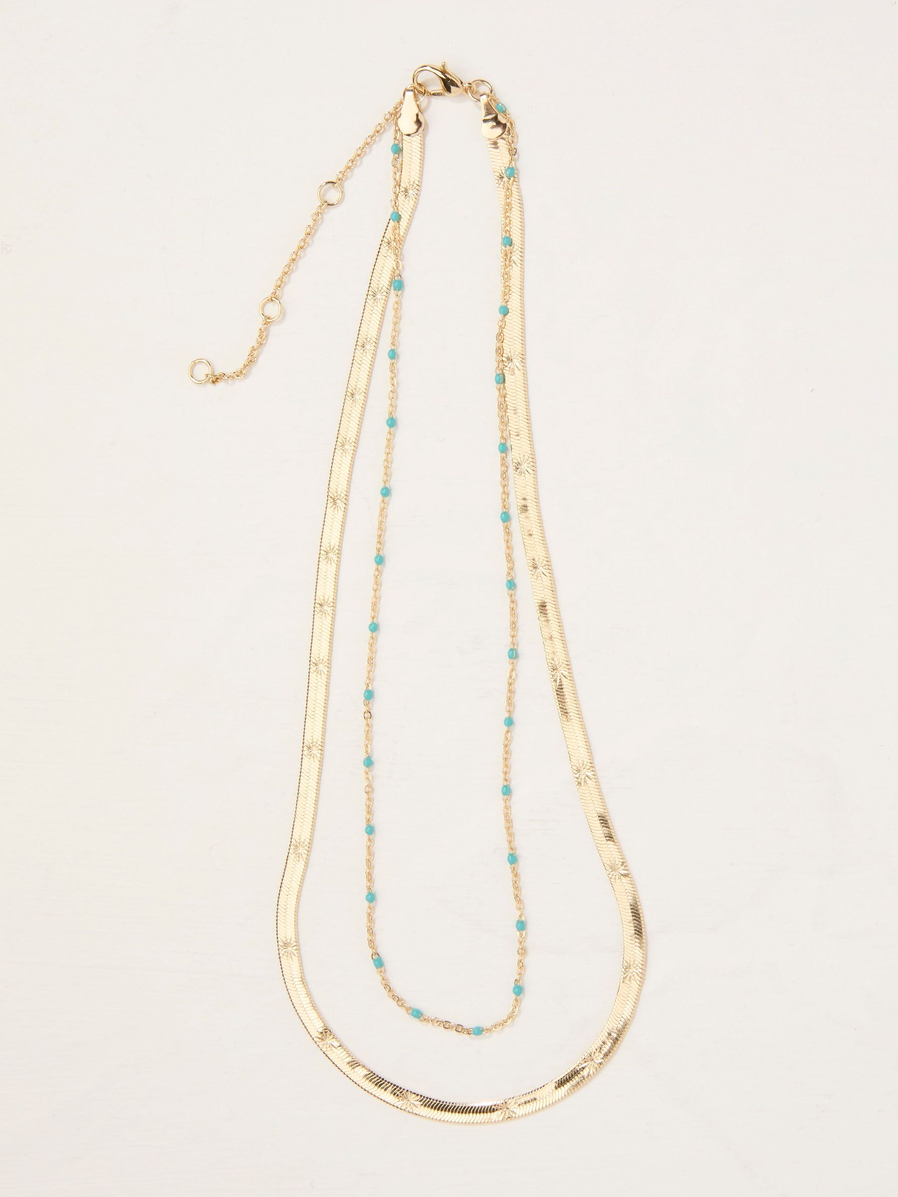 Gold Tone Double Layered Necklace (AT0635) | £16.50
