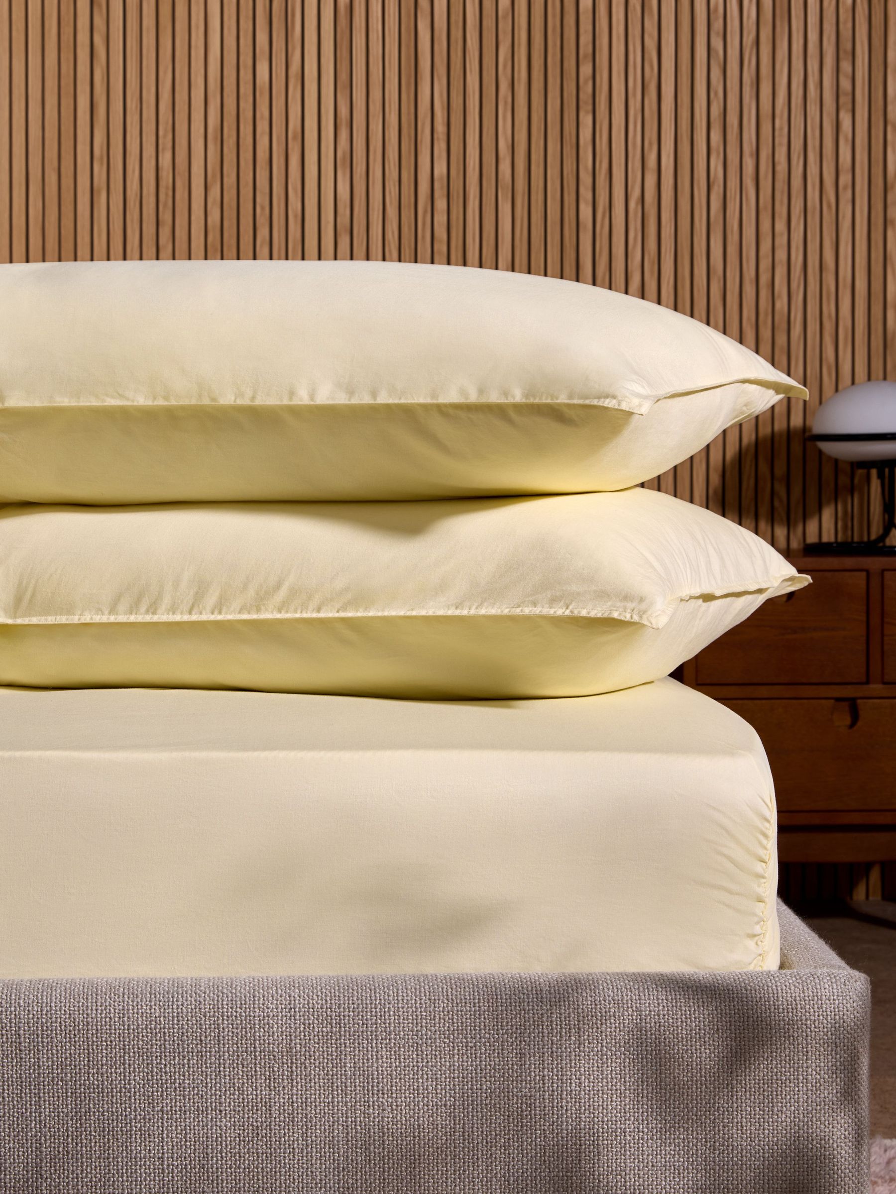 Cosy Washed Cotton Pillowcase Set of 2 in Buttermilk Yellow (AT0739) | £15