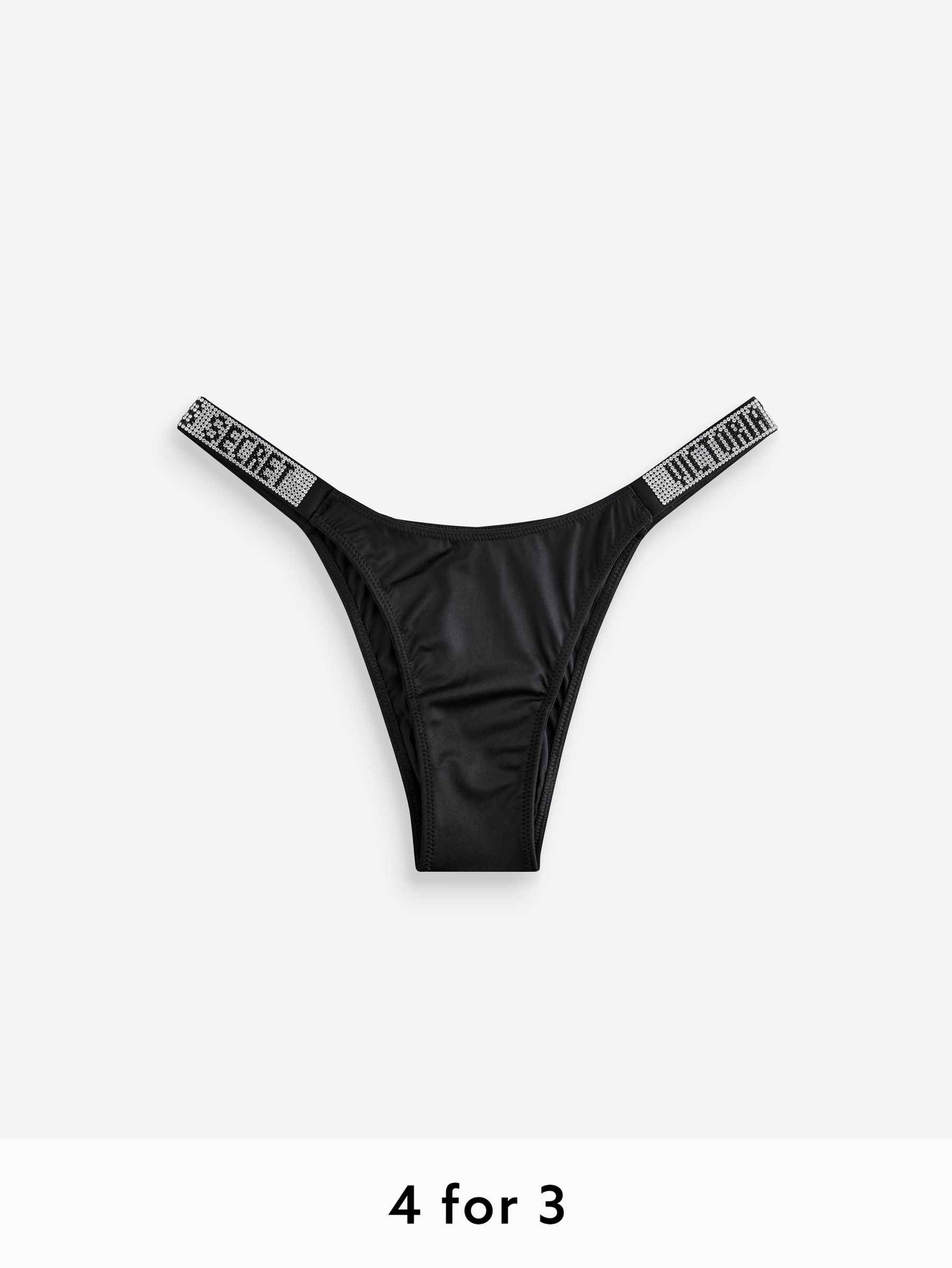 Black Brazilian Shine Strap Knickers (AT0988) | £20