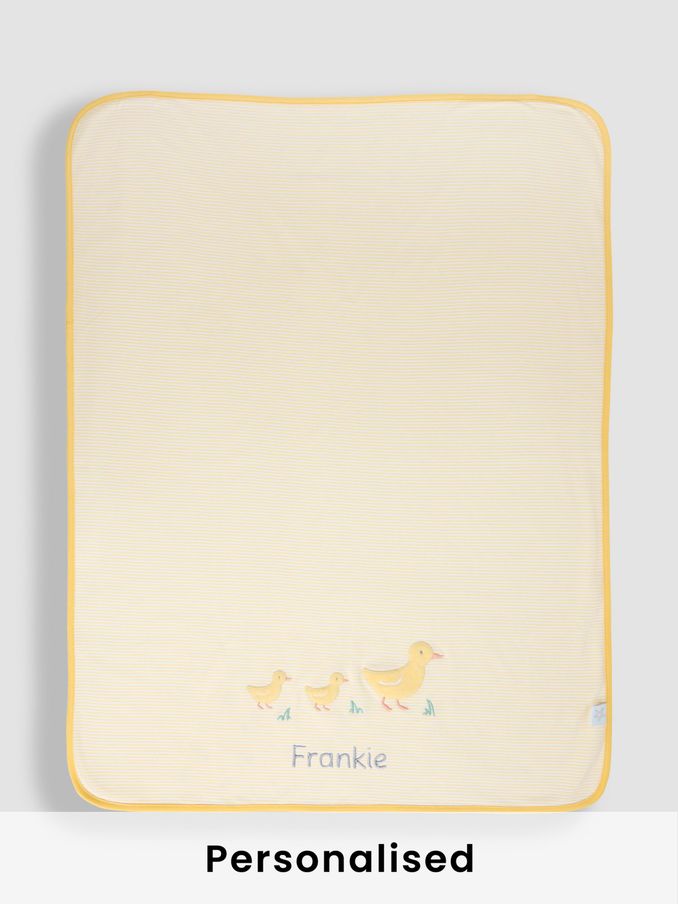 Personalised Duck Reversible Jersey Shawl With Applique (AT1528) | £26