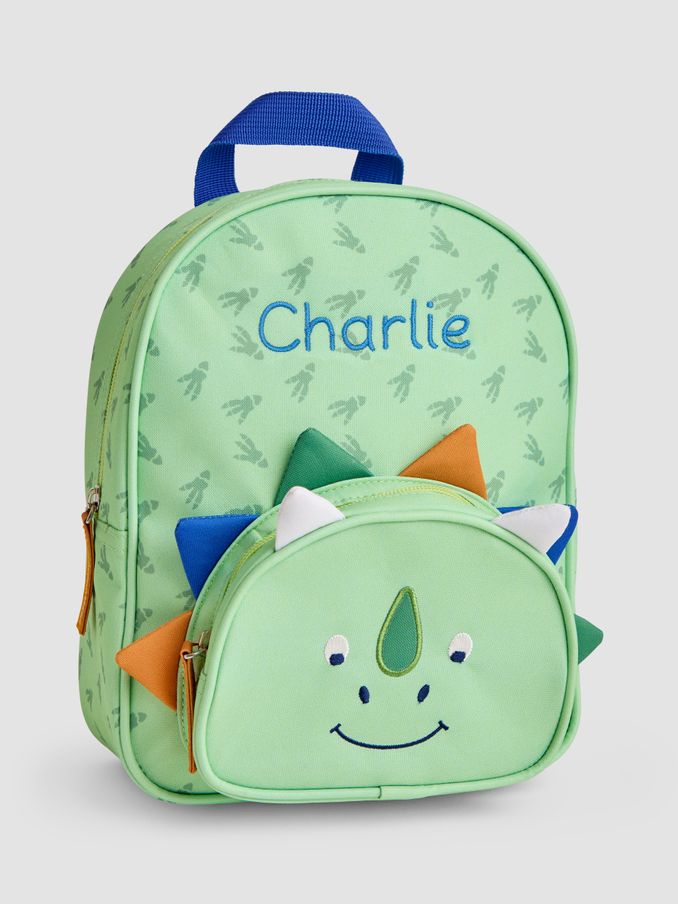 Green Personalised Green Dino Backpack (AT1531) | £28