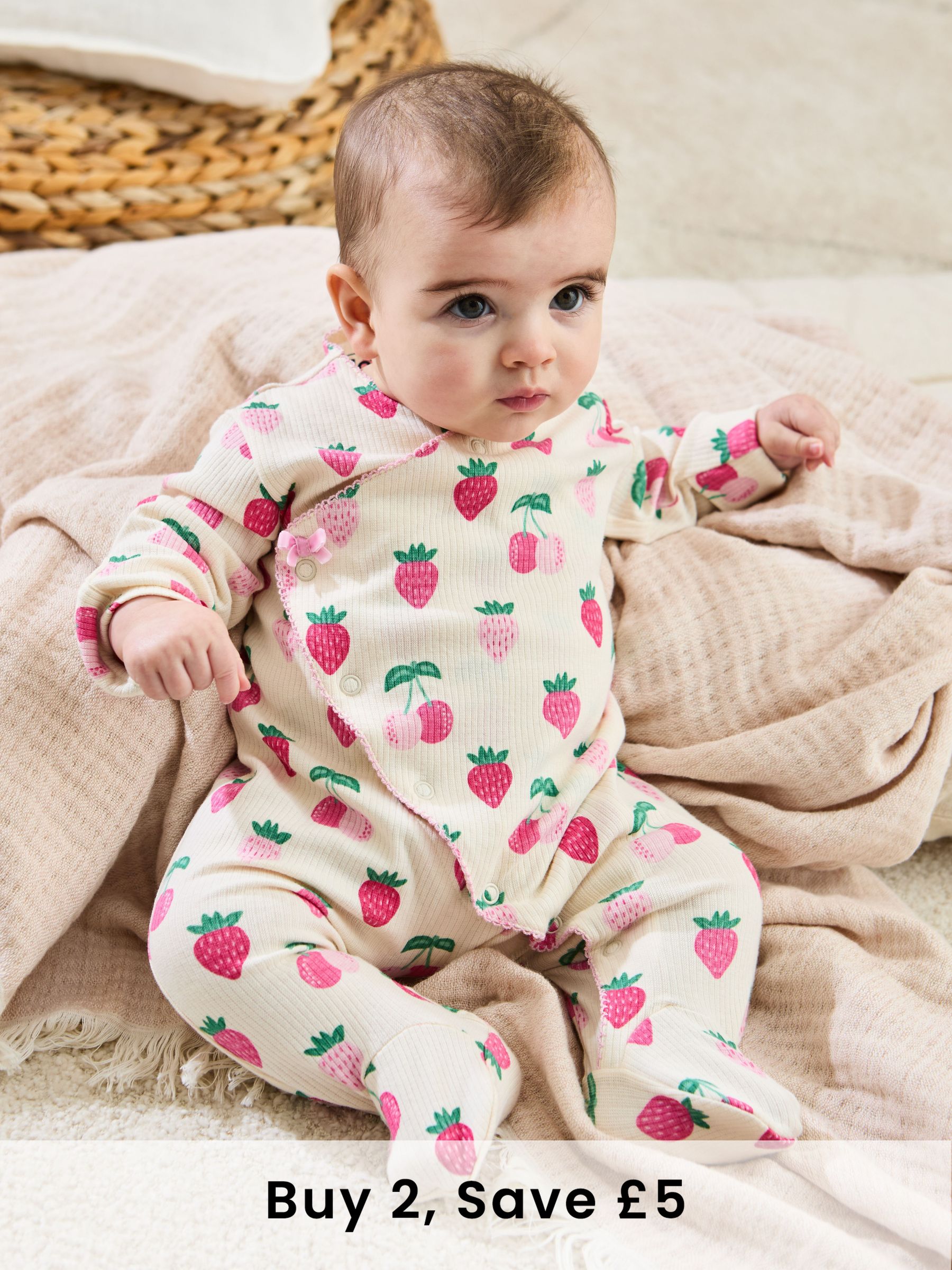 Cream Cotton Footed Cross-Over 100% Cotton Sleepsuit (AT2008) | £20