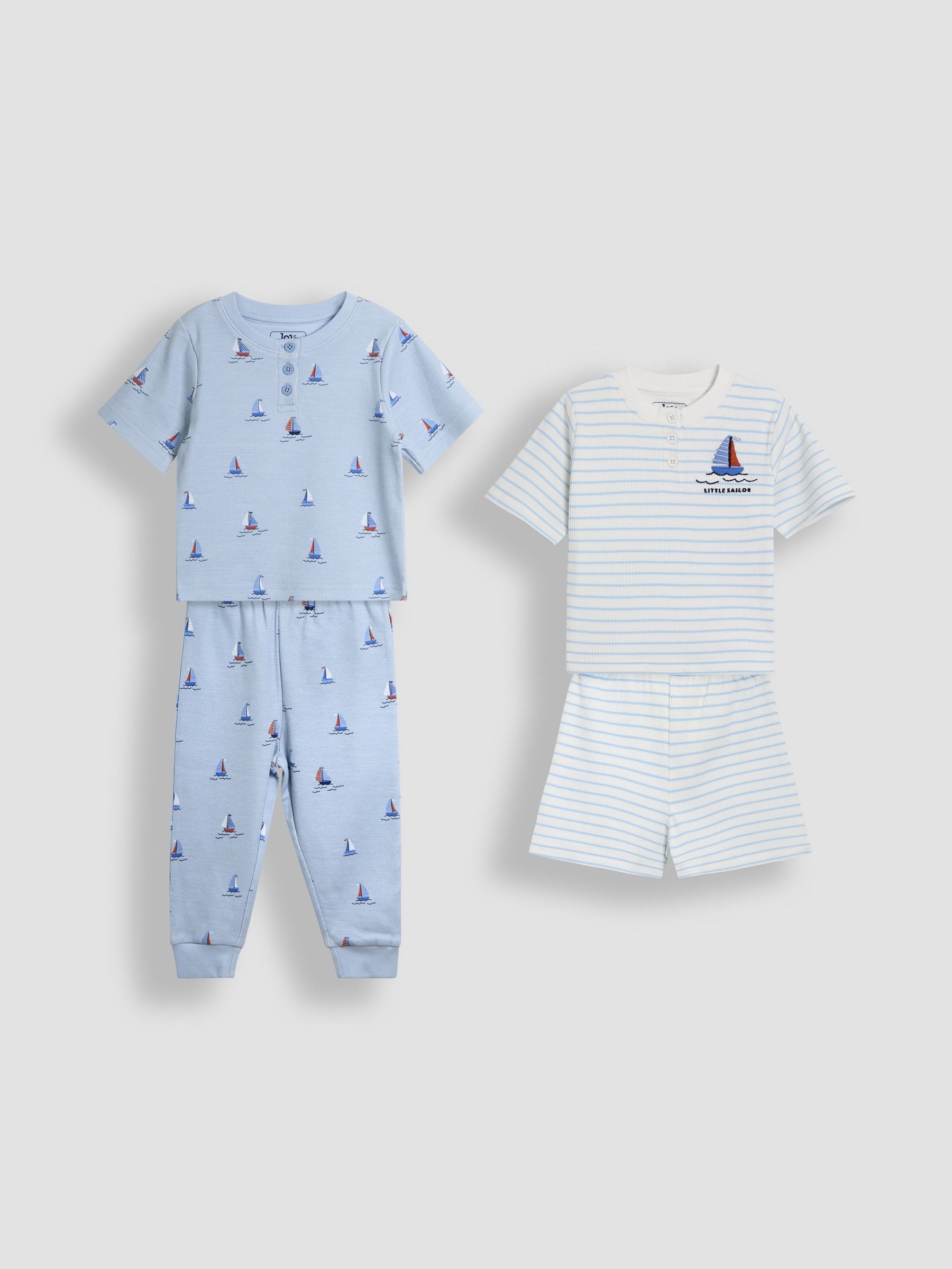 Blue 2-Pack Print Ribbed Jersey Pyjamas (AT2015) | £29.50