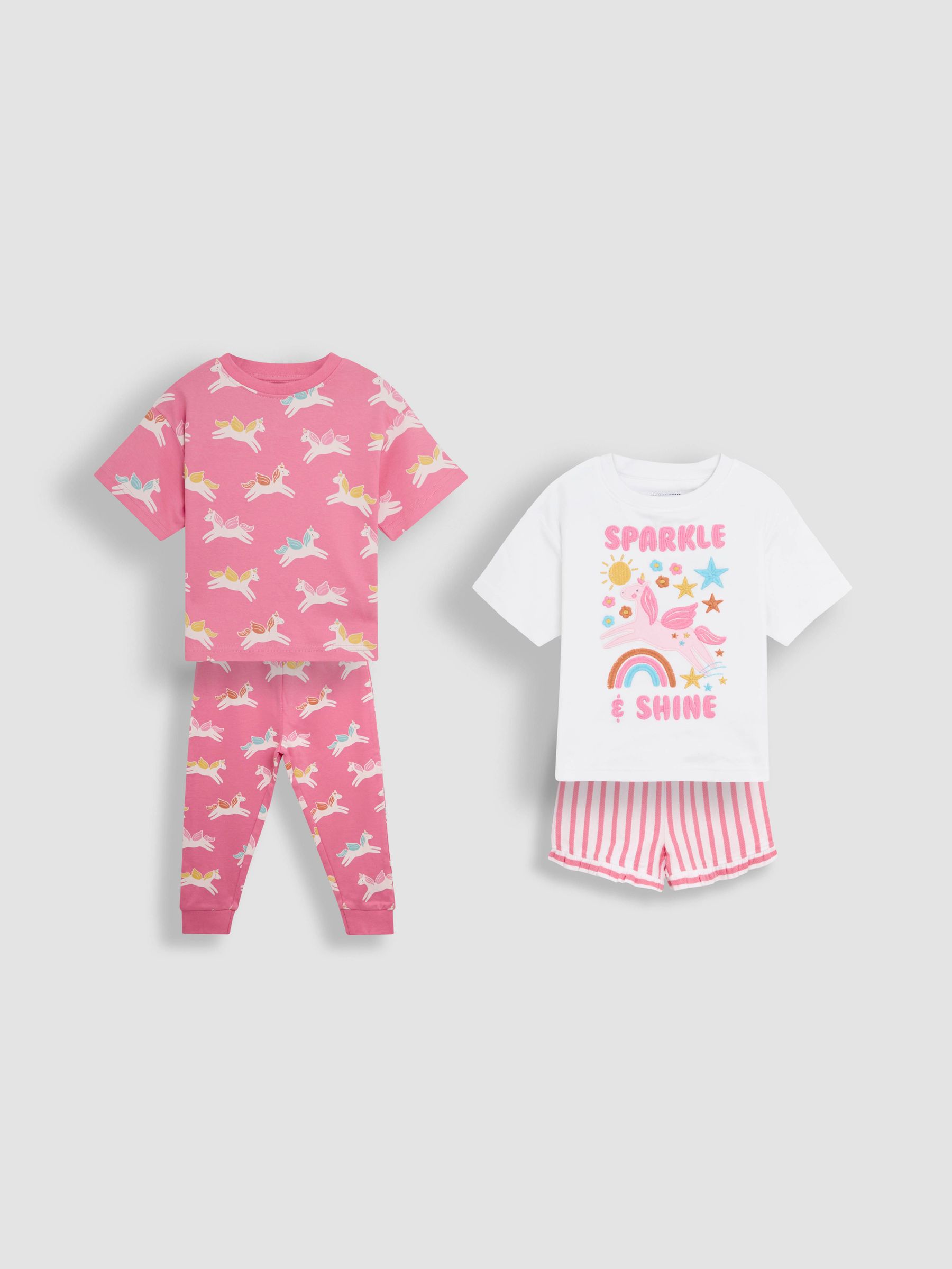 Pink 100% Cotton Print Jersey Pyjamas 2 Pack (AT2027) | £29.50