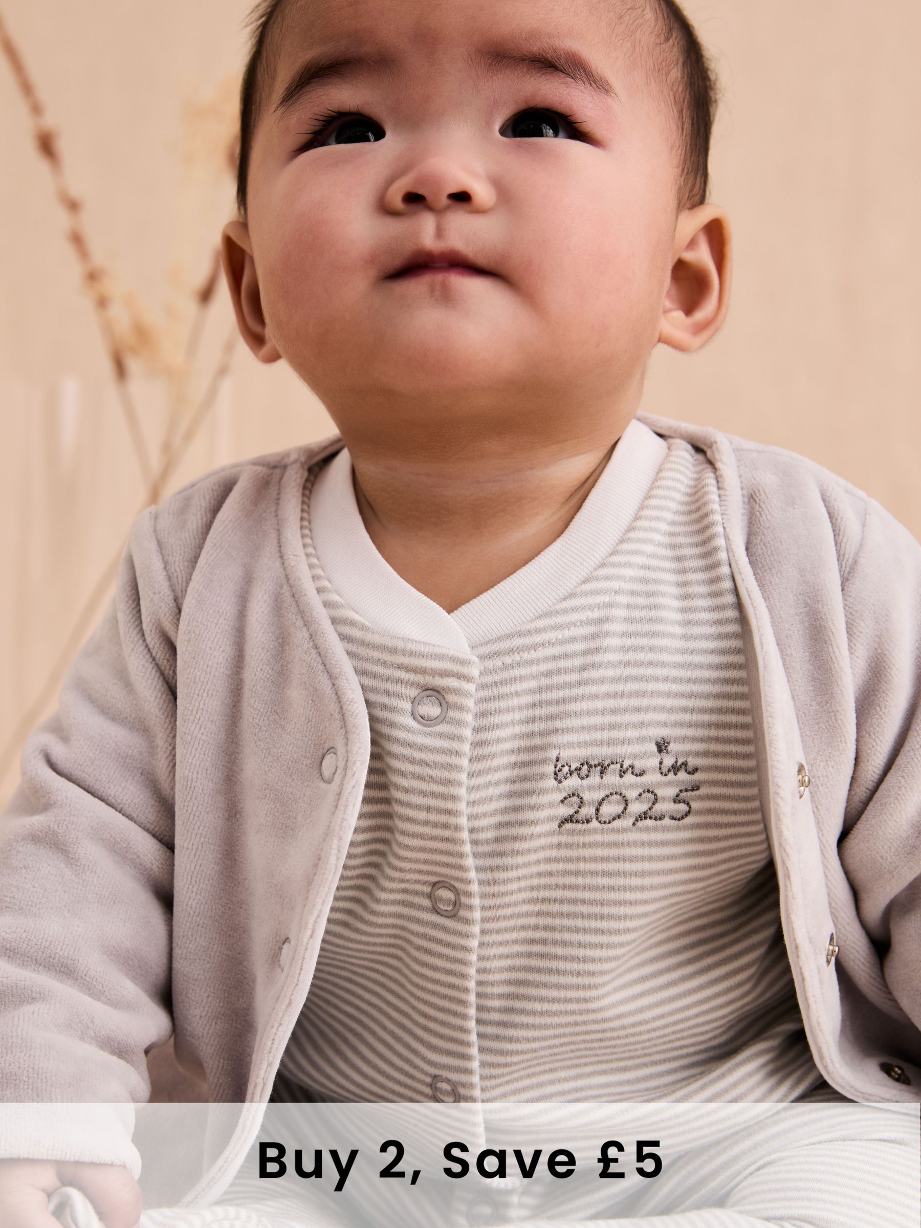Stripe 2-Piece Footed Sleepsuit & Velour Jacket (AT2046) | £23 - £28