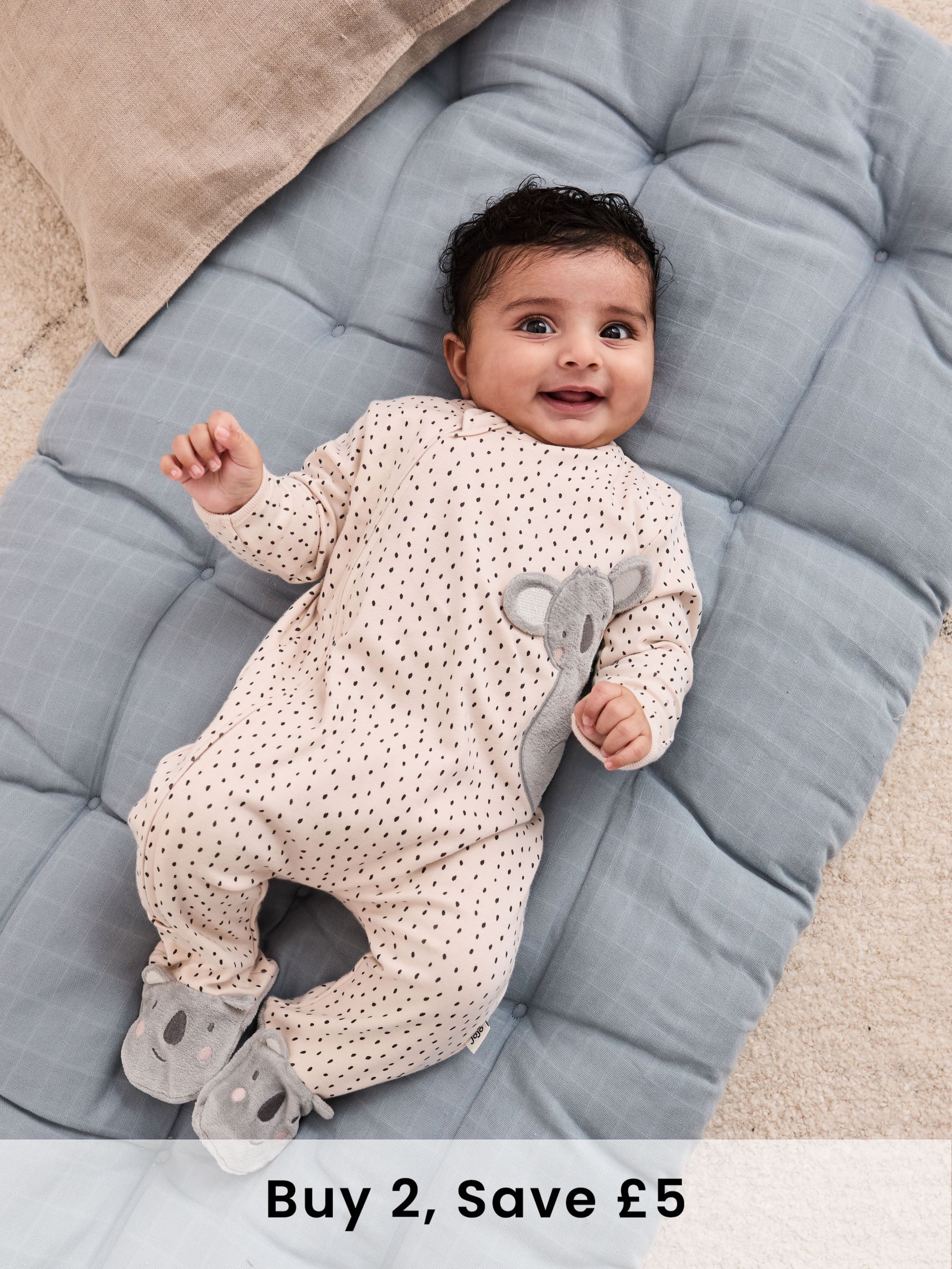 White Footed Appliqué Zip Sleepsuit (AT2048) | £21