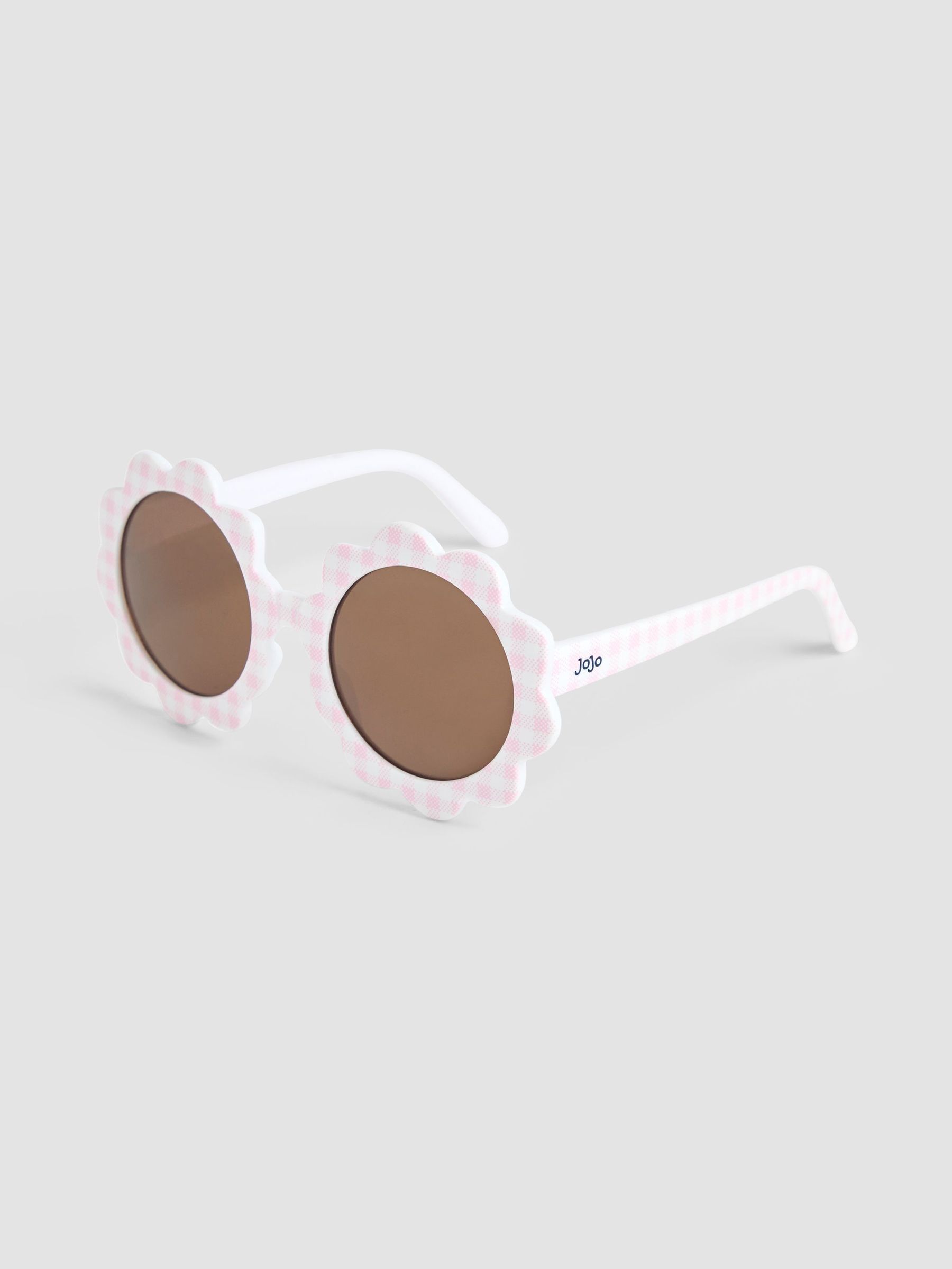 Pale Pink Flower Print Shaped Sunglasses (AT2050) | £12.50