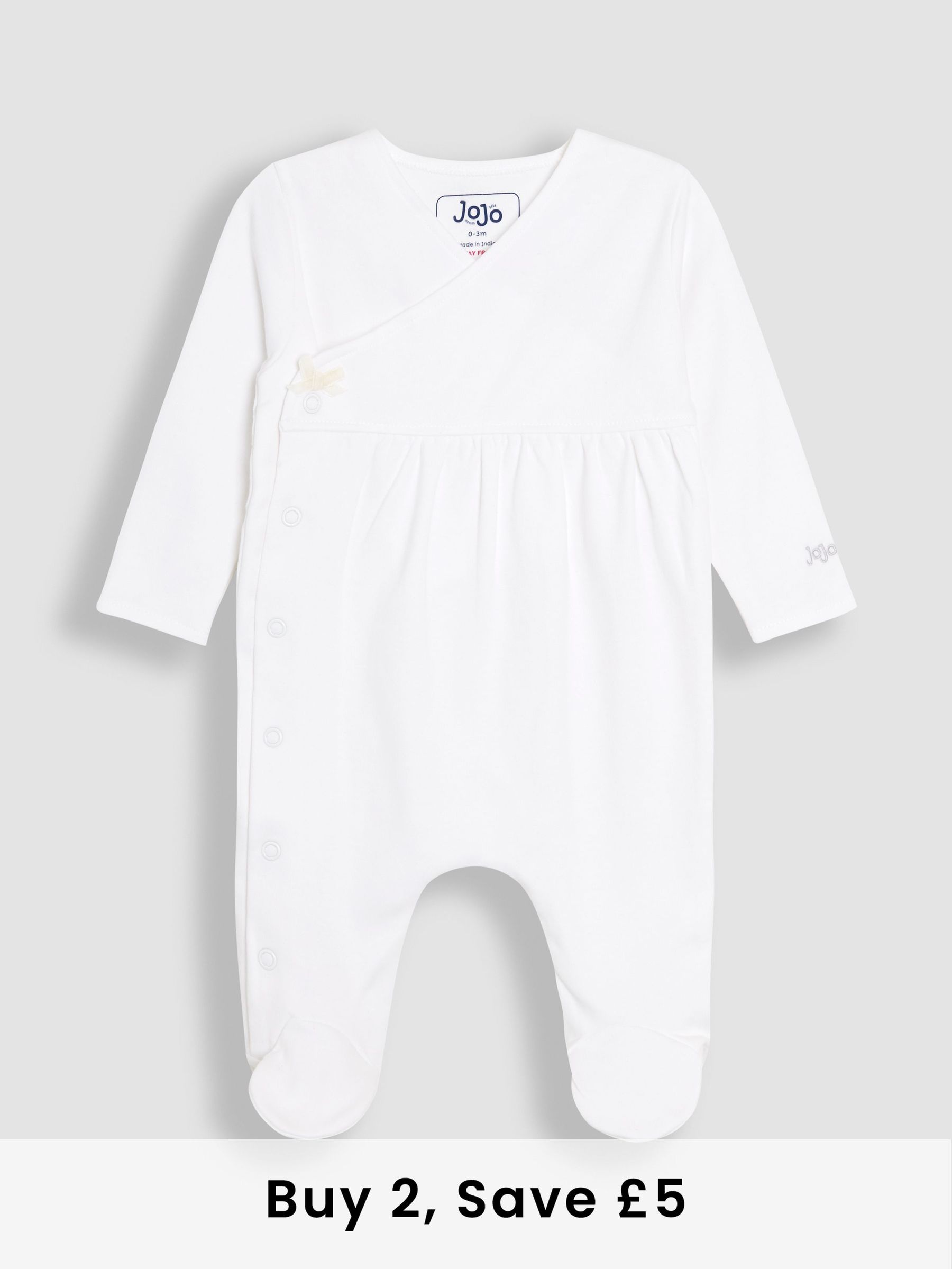 White 100% Cotton Cross-Over Sleepsuit (AT2057) | £19