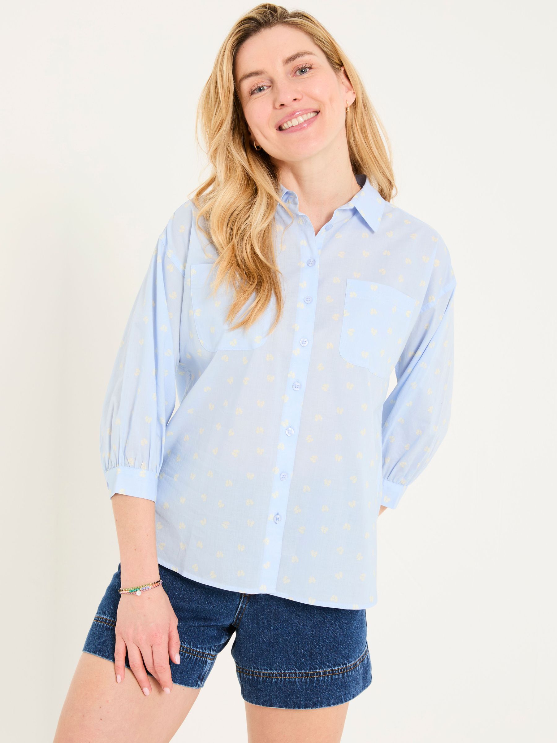 Whitney Chambray Blue Bows Shirt (AT2380) | £48