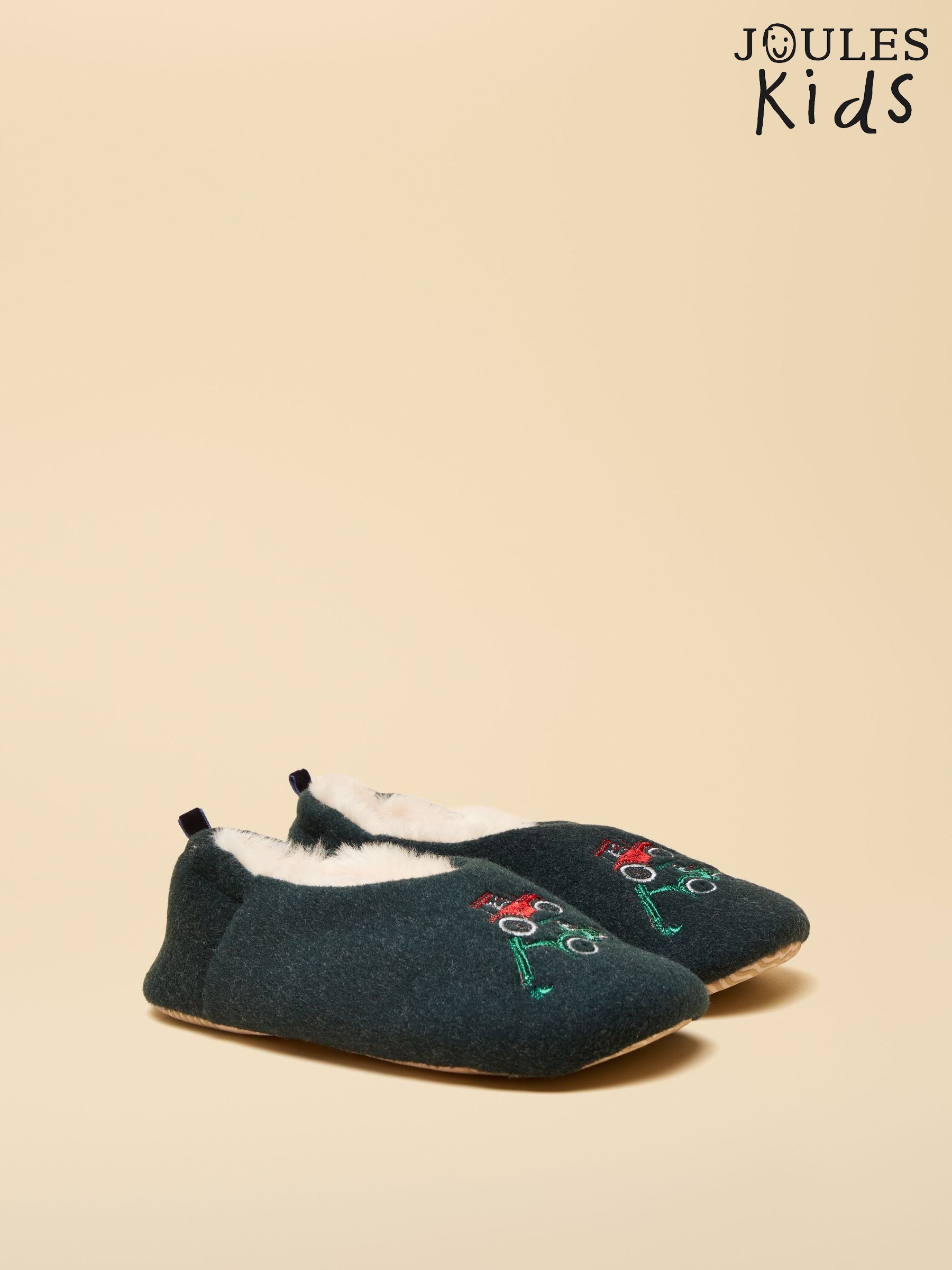 Boys' Slippet Green Tractor Slippers