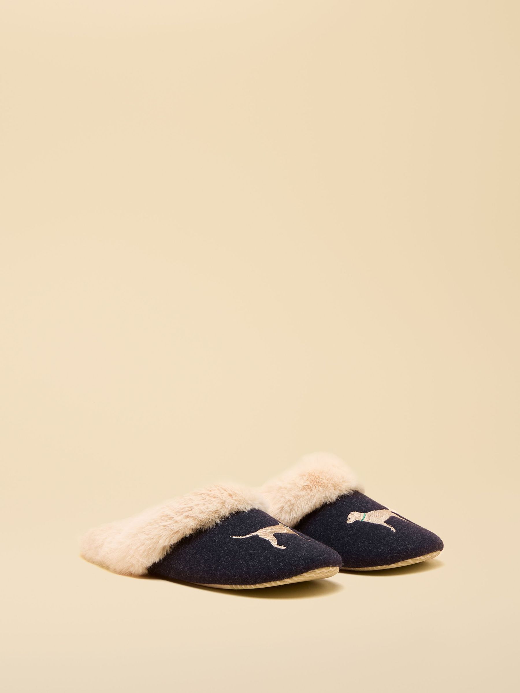 Slippet Luxe Navy Dog Slippers