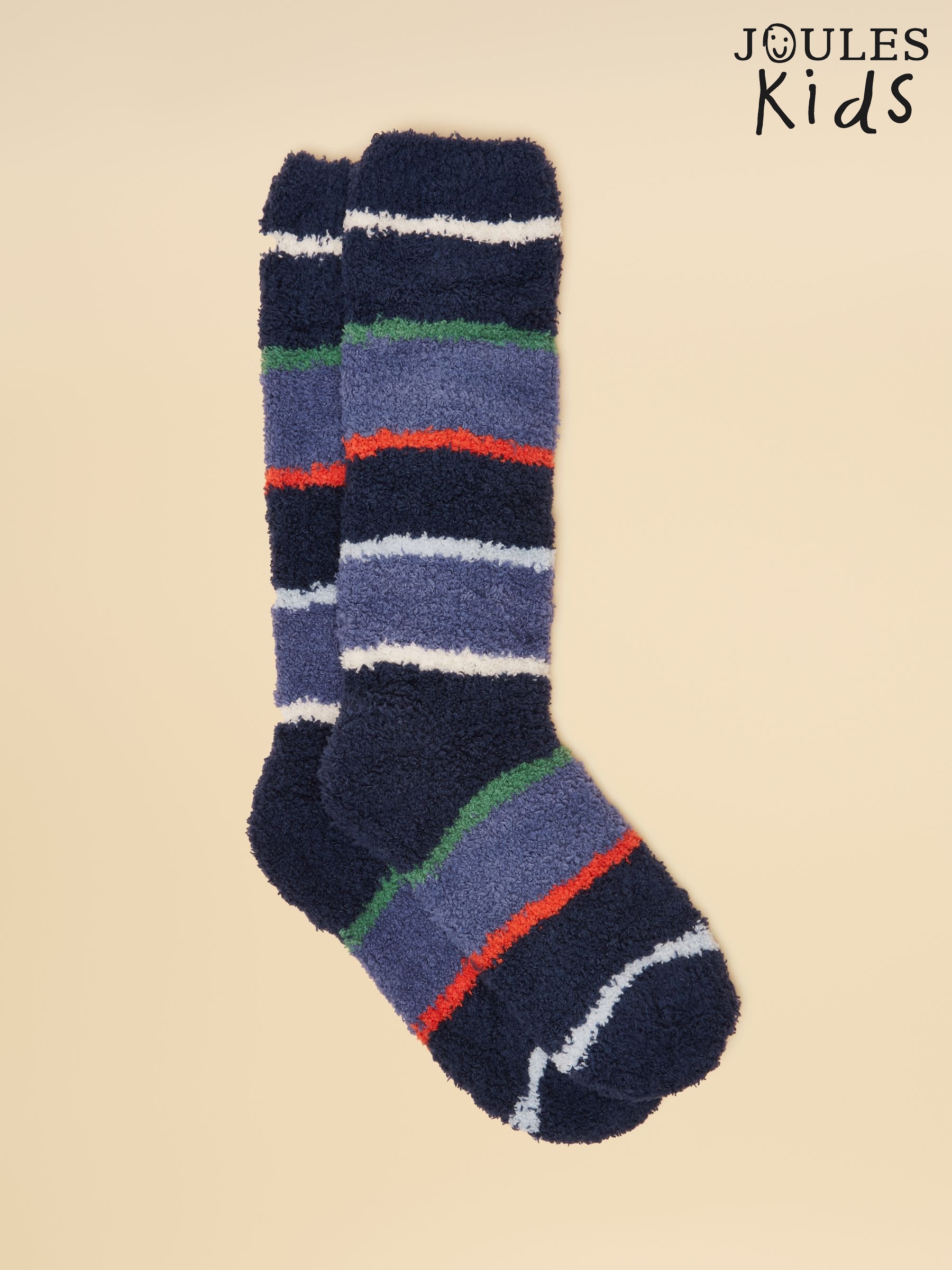 Kids' Fluffy Blue Stripe Socks