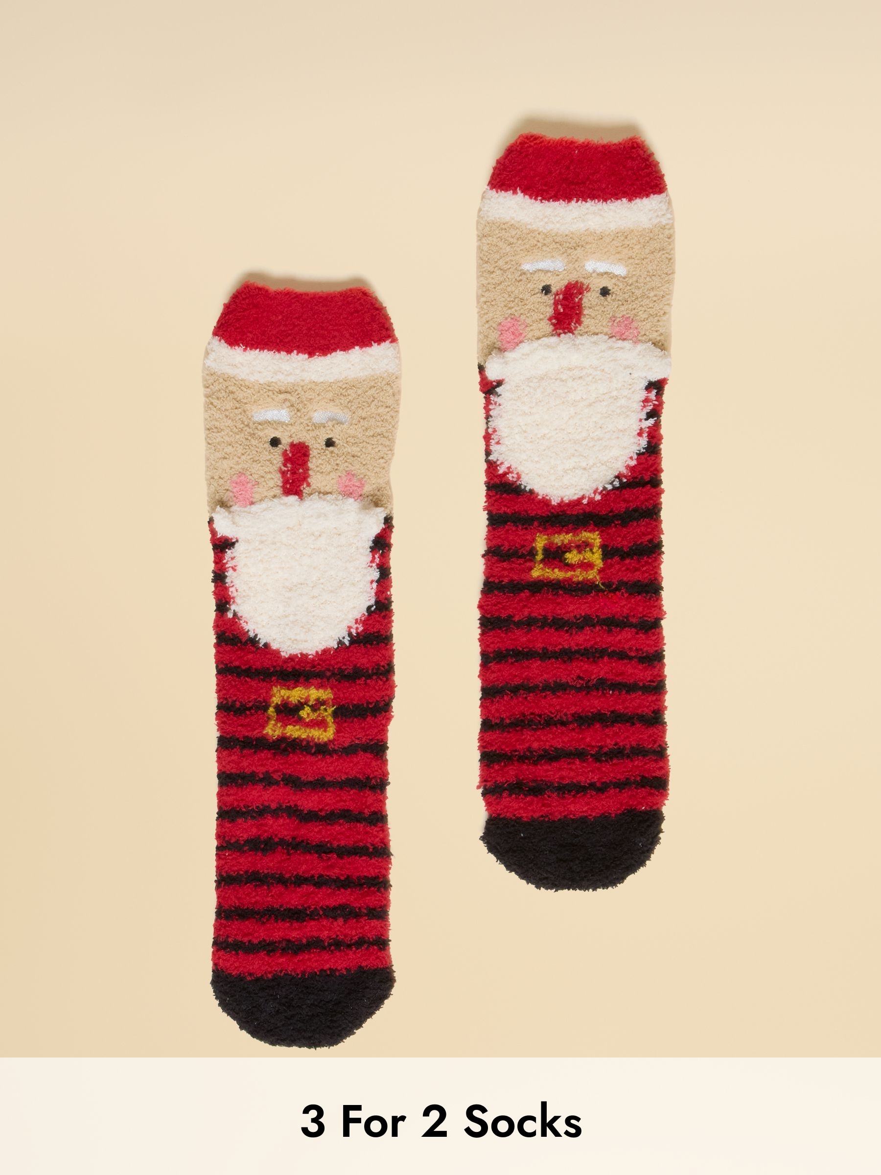Kids' Fluffy Santa Socks (AT2753) | £6.95