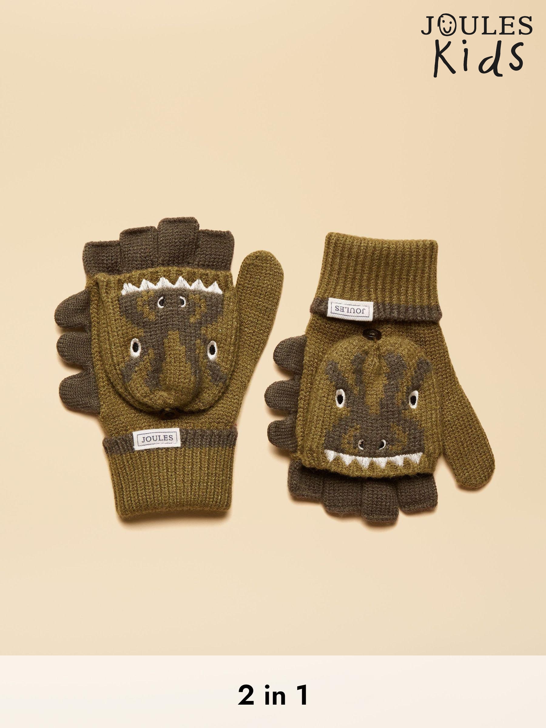 Kids' Carey Green Dino 2 in 1 Character Gloves (AT2759) | £14.95