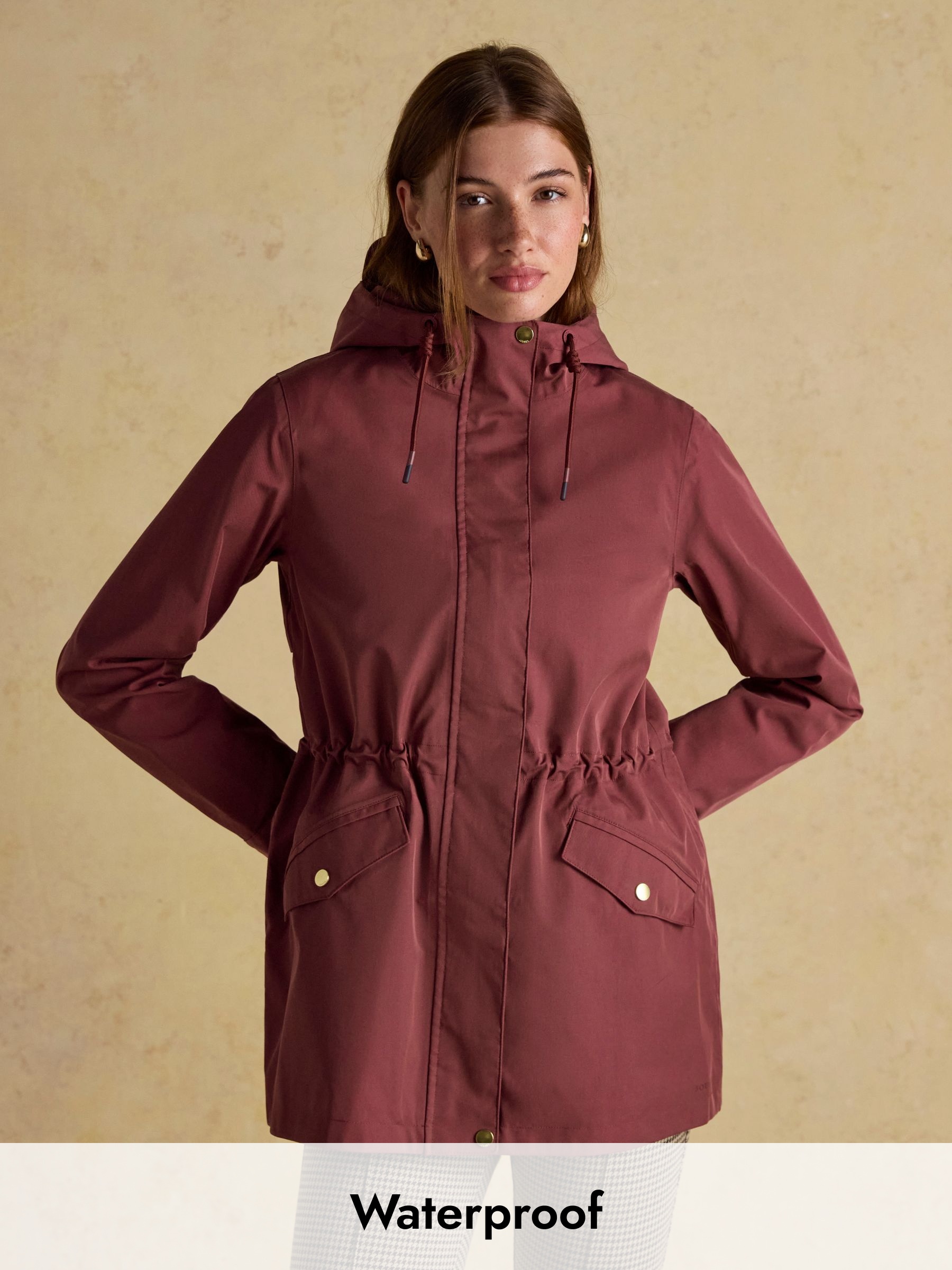 Portwell Burgundy Waterproof Raincoat With Hood and Adjustable Waist (AT3595) | £89