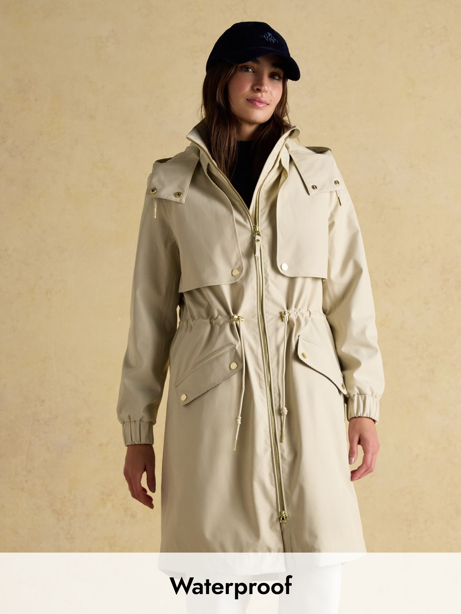 Elbridge Neutral Waterproof Coat with Hood (AT3601) | £95